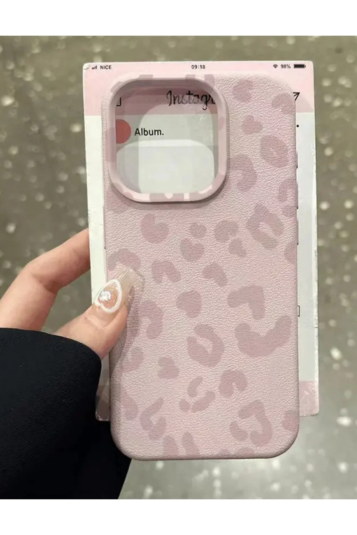 کاور و قاب سیلیکونی نرم با طرح پلنگ صورتی سازگار IPHONE 13 PRO MAX KVK PRİVACY