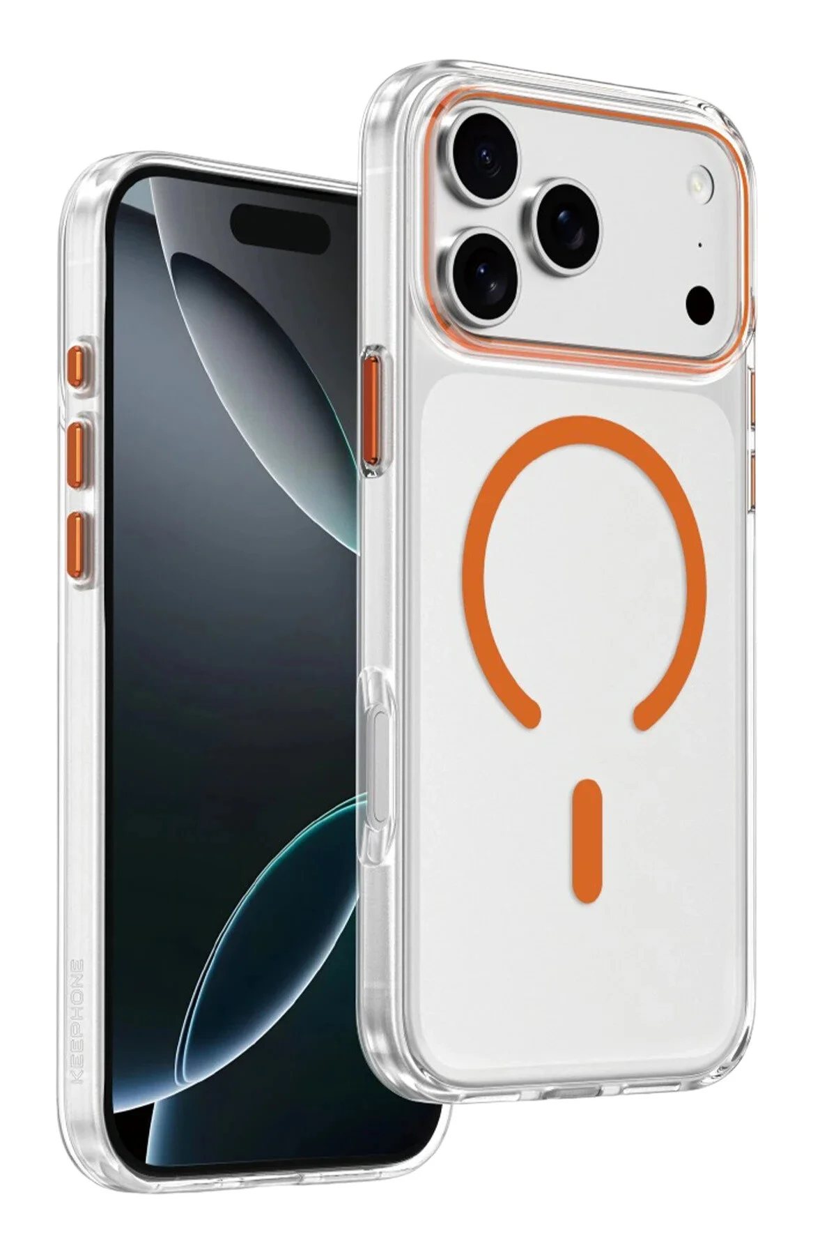 کاور و قاب حلقه ای شفاف رنگی MAGSAFE APPLE IPHONE 17 PRO MAX CASE بدون لکه m.tk moveteck