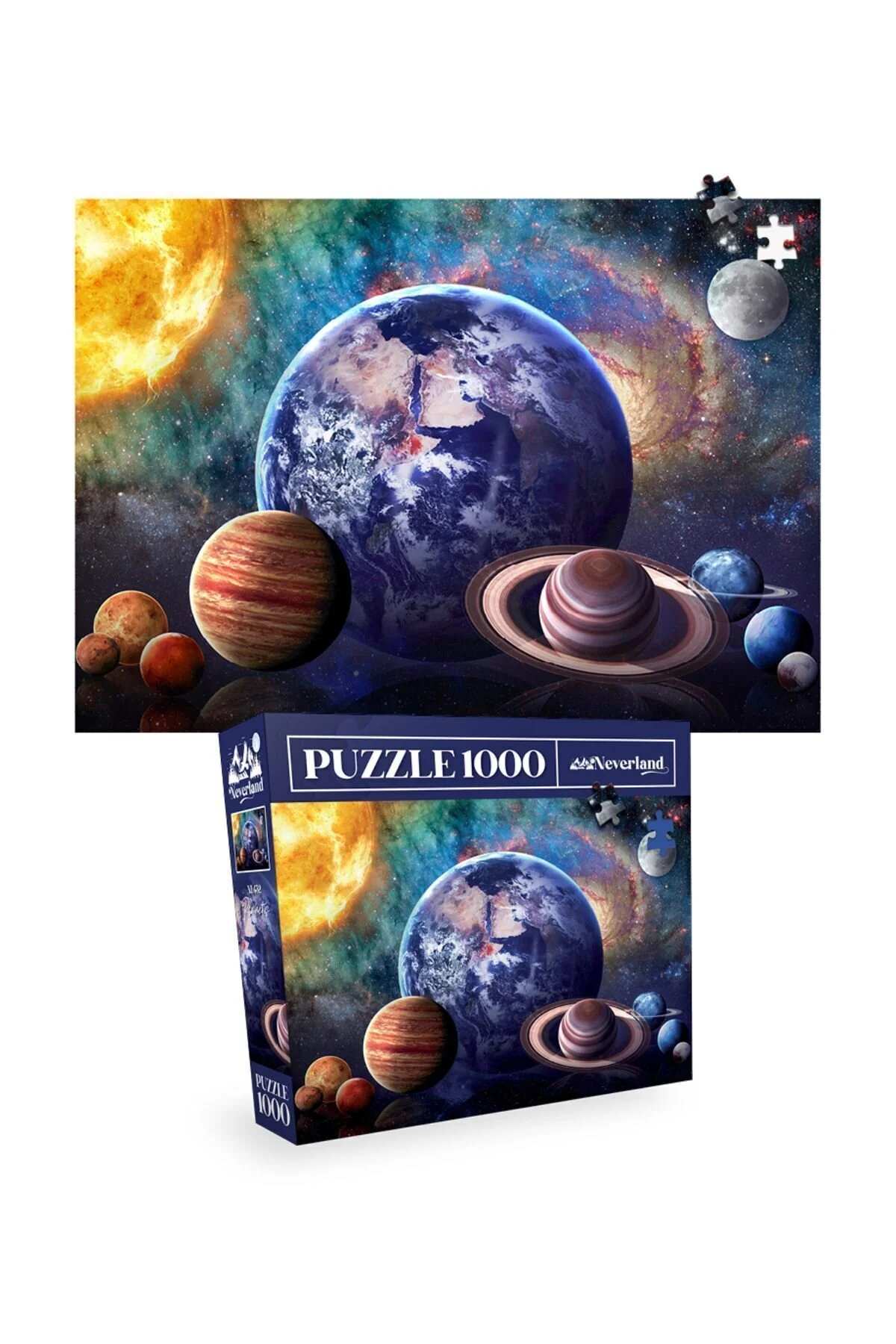 پازل 2 PIECES 1000 PIECE PLANETS AND WORLD MAP I Neverland