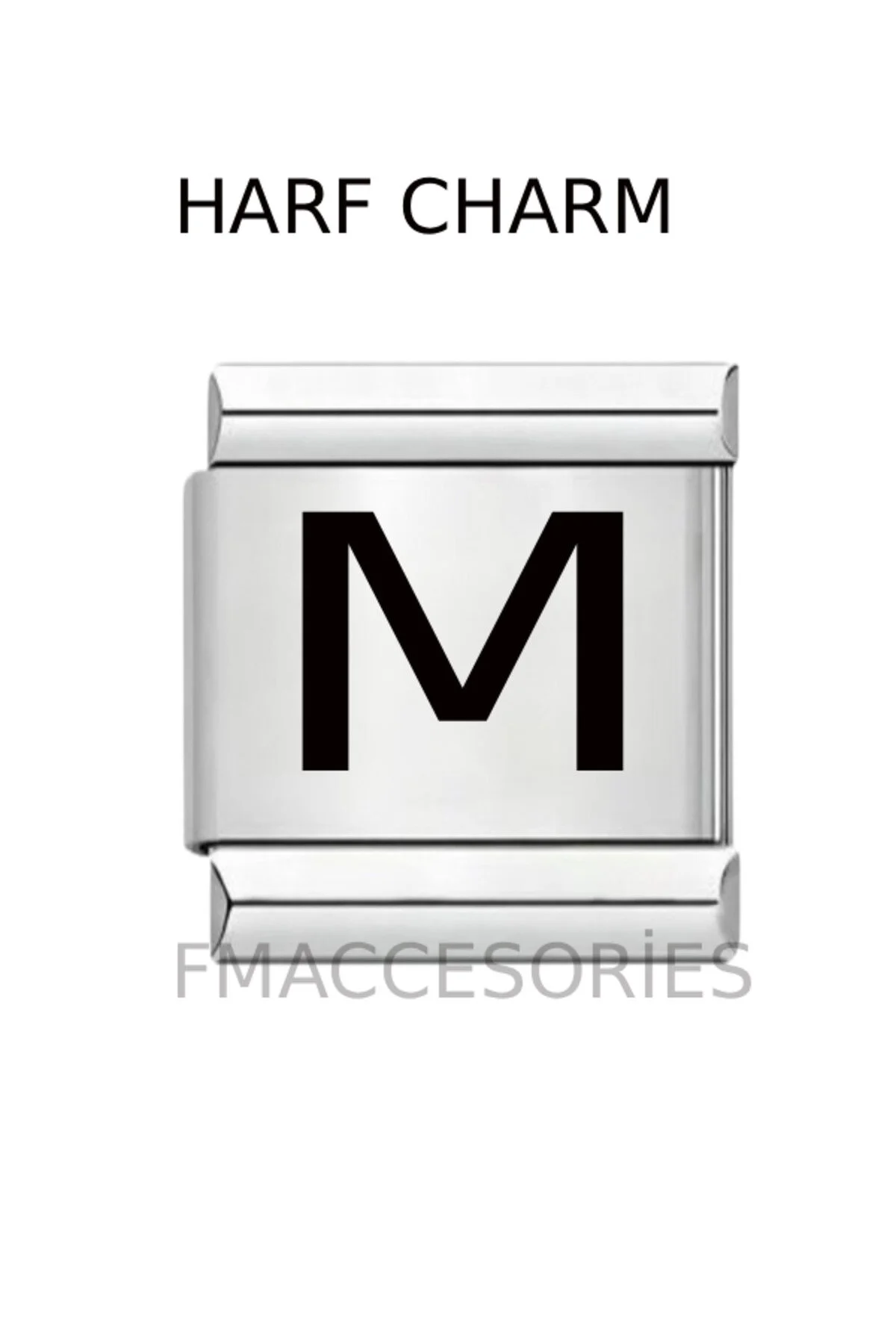 چارم CHARM فولاد ایتالیایی NOMI STEEL حرف M نام تاریخ نامه اولیه نوشته شده است 9 میلی متر FMACCESORIES Feride