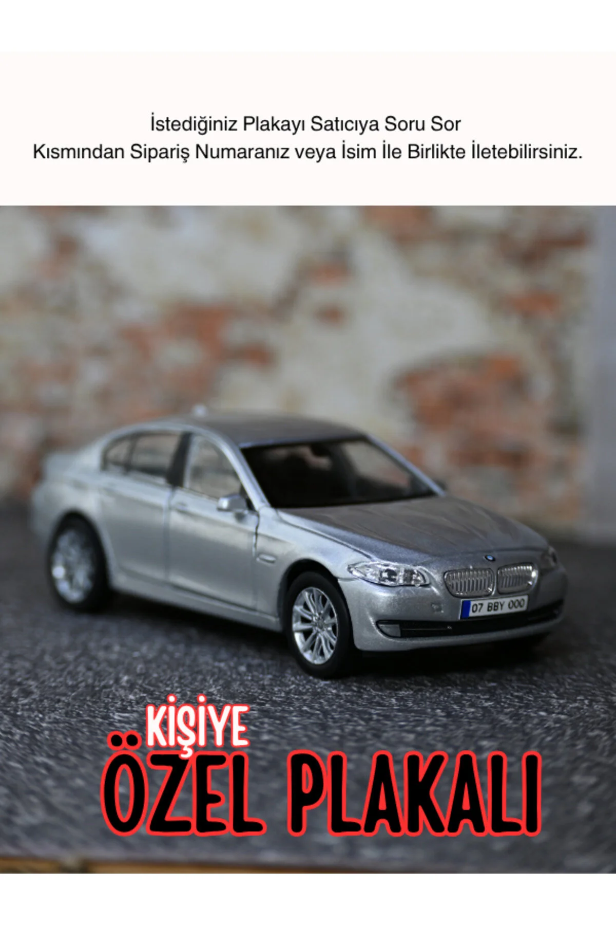 ماشین اسباب بازی BMW 535I METAL CAR TOY خاکستری با صفحه شخصی bebeym