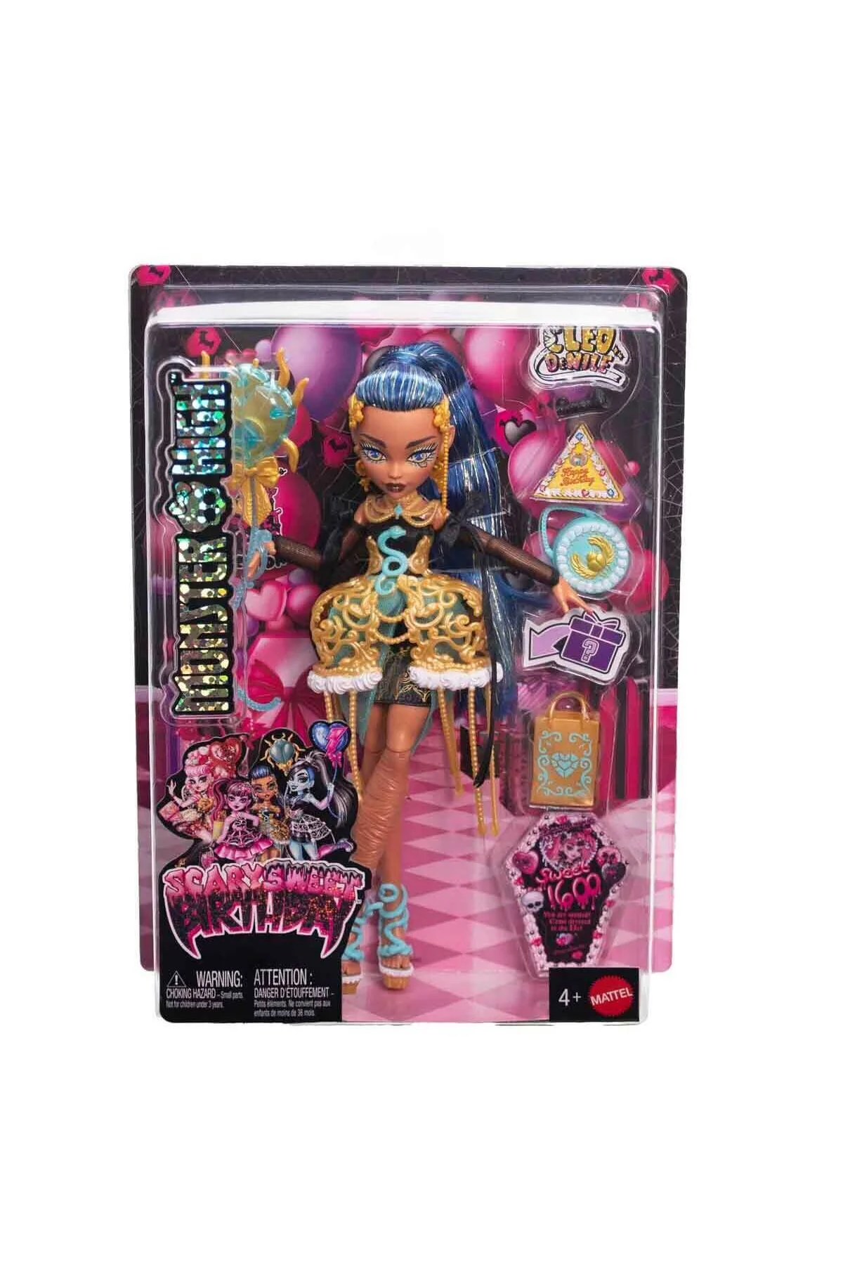 عروسک های مدل پسرانه و دخترانه بچگانه ® تولد ™ CLEO DE NILE کودک با پوشیدن لباس مهمانی JBG76 MONSTER HIGH