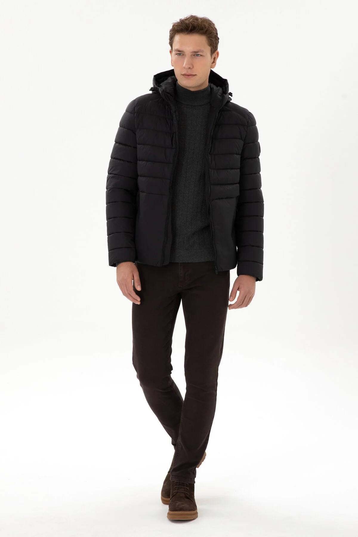 کاپشن مانتو مشکی مردانه 50310049 VR046 U.S. Polo Assn.