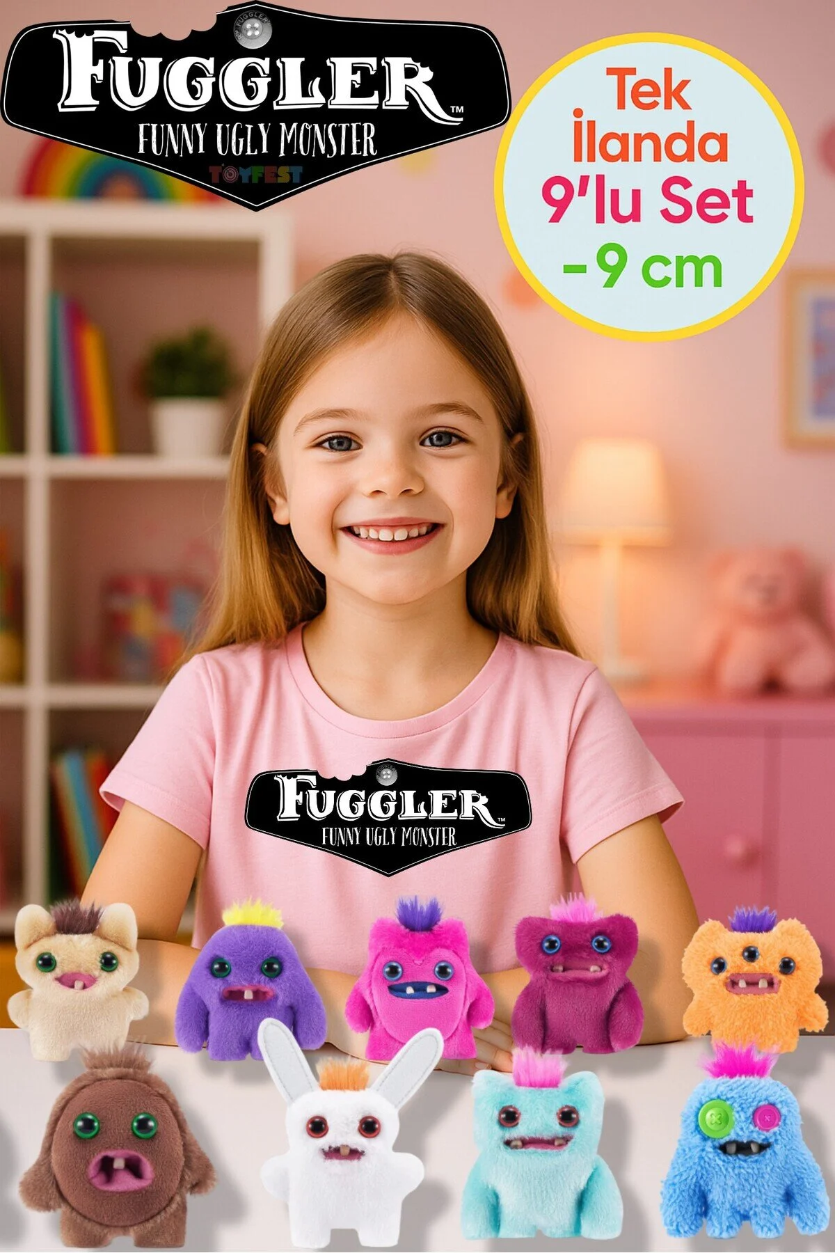 اسباب بازی های پشمی مینی کلکسیونی ZURU FUGGLER BABY FUGGS FUNNY UGLY PUSH 9 تایی در یک لیست سانتی متر TOYFEST