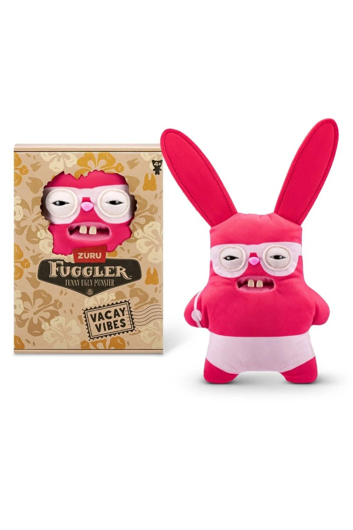 اسباب بازی های پشمی VACAY VIBES HOLIDAY MOOD ZURU FUGGLER FUNNY PUSH TOY RABID RABBIT 22 CM TOYFEST
