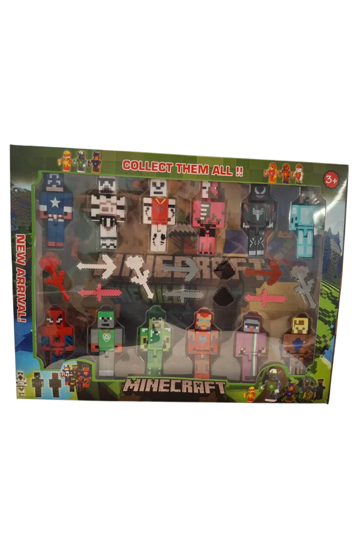 اسباب بازی های فیگور شخصیت MINECRAFT 12 LI SUPER HERO TOY FIGURES 23 PIECES LEGO BUILDING FIGUR TOYS Pofika