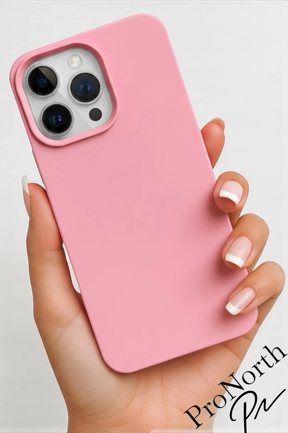 کاور و قاب سازگار IPHONE 15 PRO MAX با پوشش سیلیکونی مخملی نرم داخلی LOGO LAUNCH ProNorth
