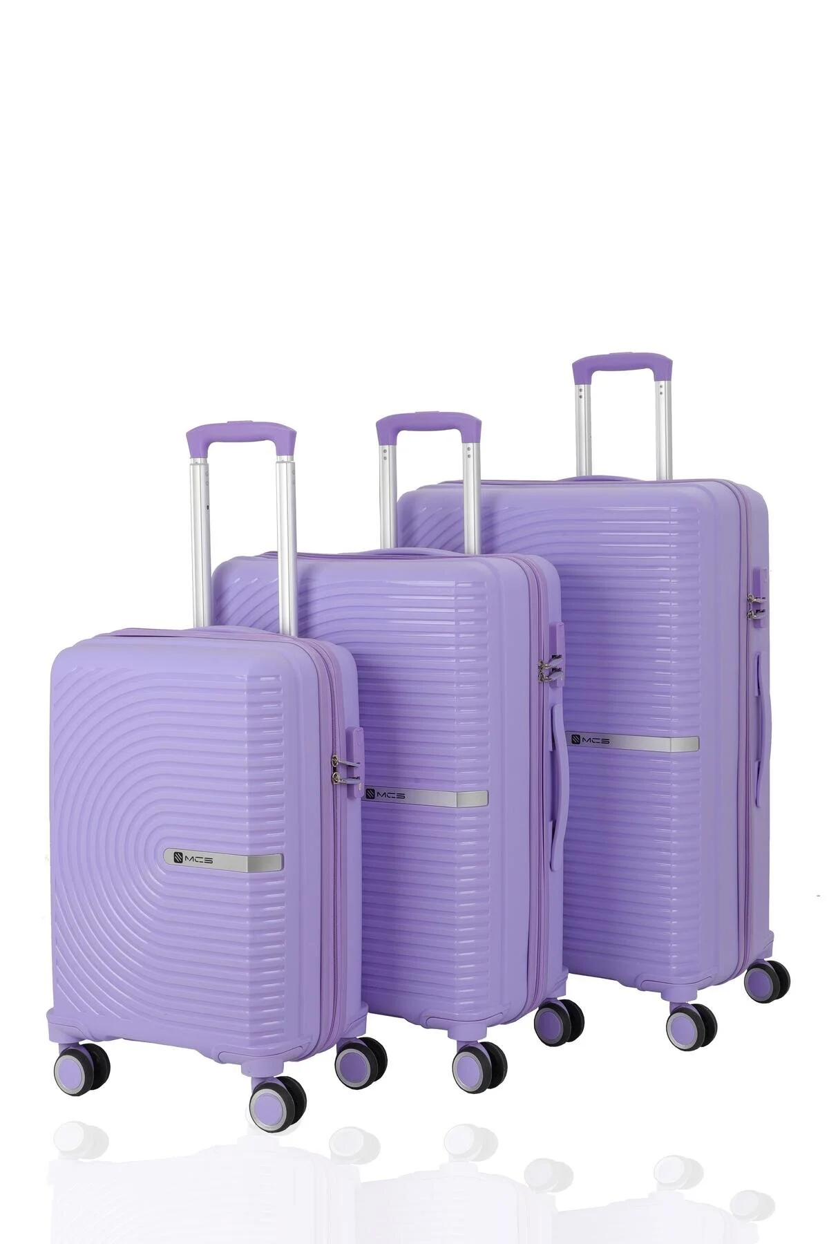 چمدان و ساک بنفش مردانه زنانه ست سه گانه پلی پروپیلن V374 S21YY1000006 SET MÇS