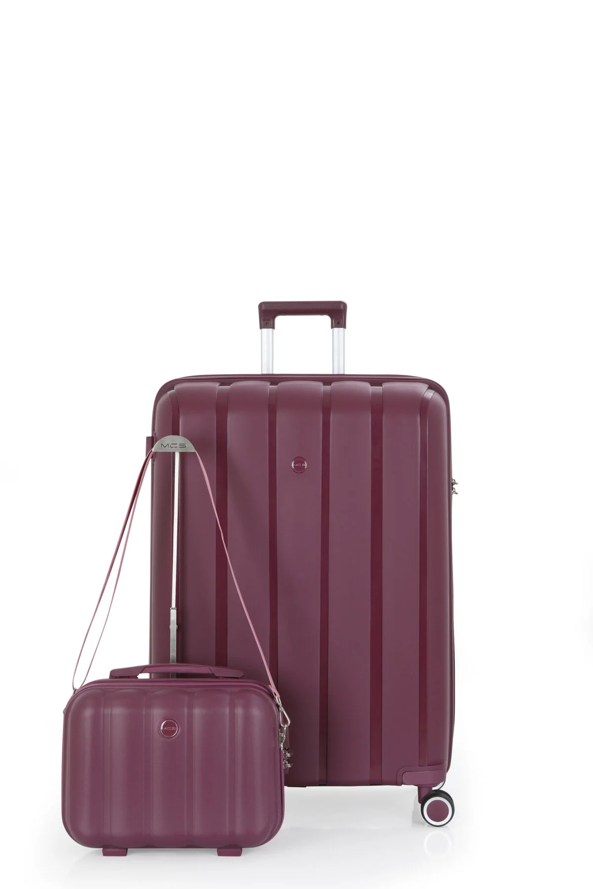 چمدان و ساک بنفش مردانه زنانه ست 2 تکه پلی پروپیلن بزرگ آرایشی V305 S21YY1000081 SET MÇS