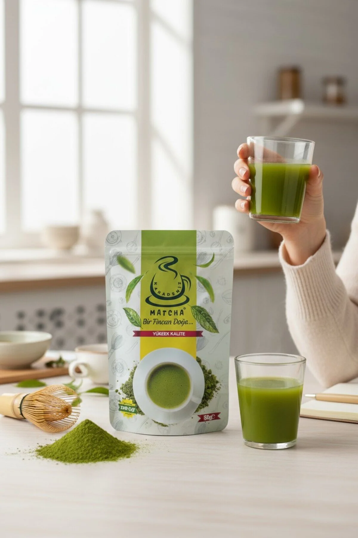 سایر دمنوش های گیاهی TEA CATCHA PURE 50 G تولید داخلی با کیفیت بالا Karadeniz Matcha