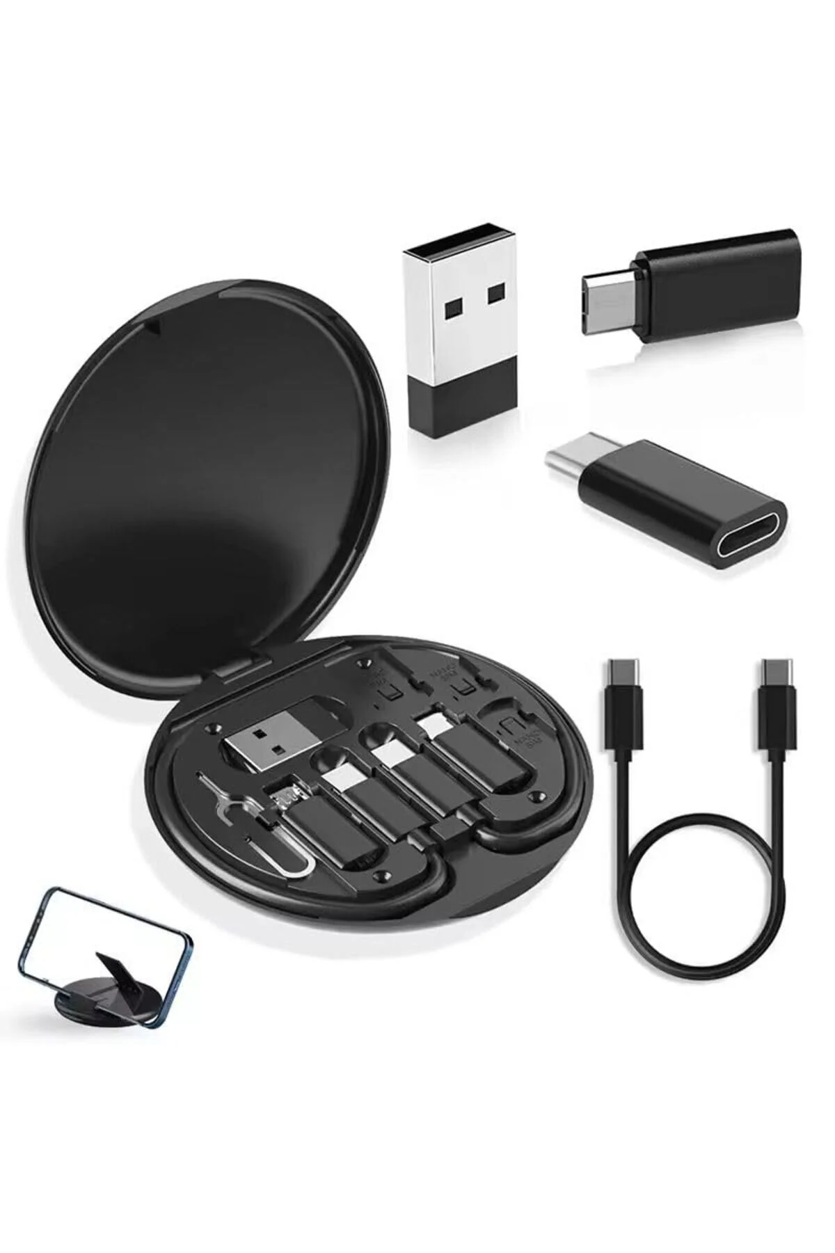 کاور تبلت مجموعه کابل مسافرتی با پشتیبانی 60 وات شارژ نوع C و کوچک مبدل آداپتور COMPACT SE Hype Store