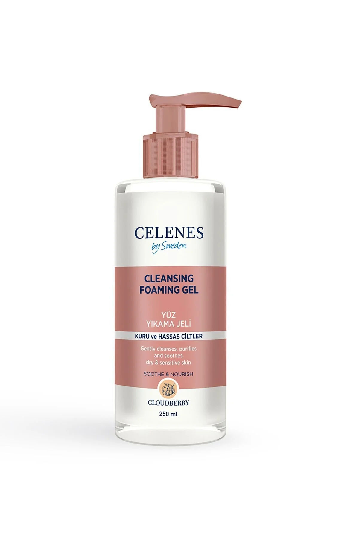 پاک کننده صورت ژل تمیز CLOUDBERRY 250ML خشک حساس 7350104248536 Celenes by Sweden