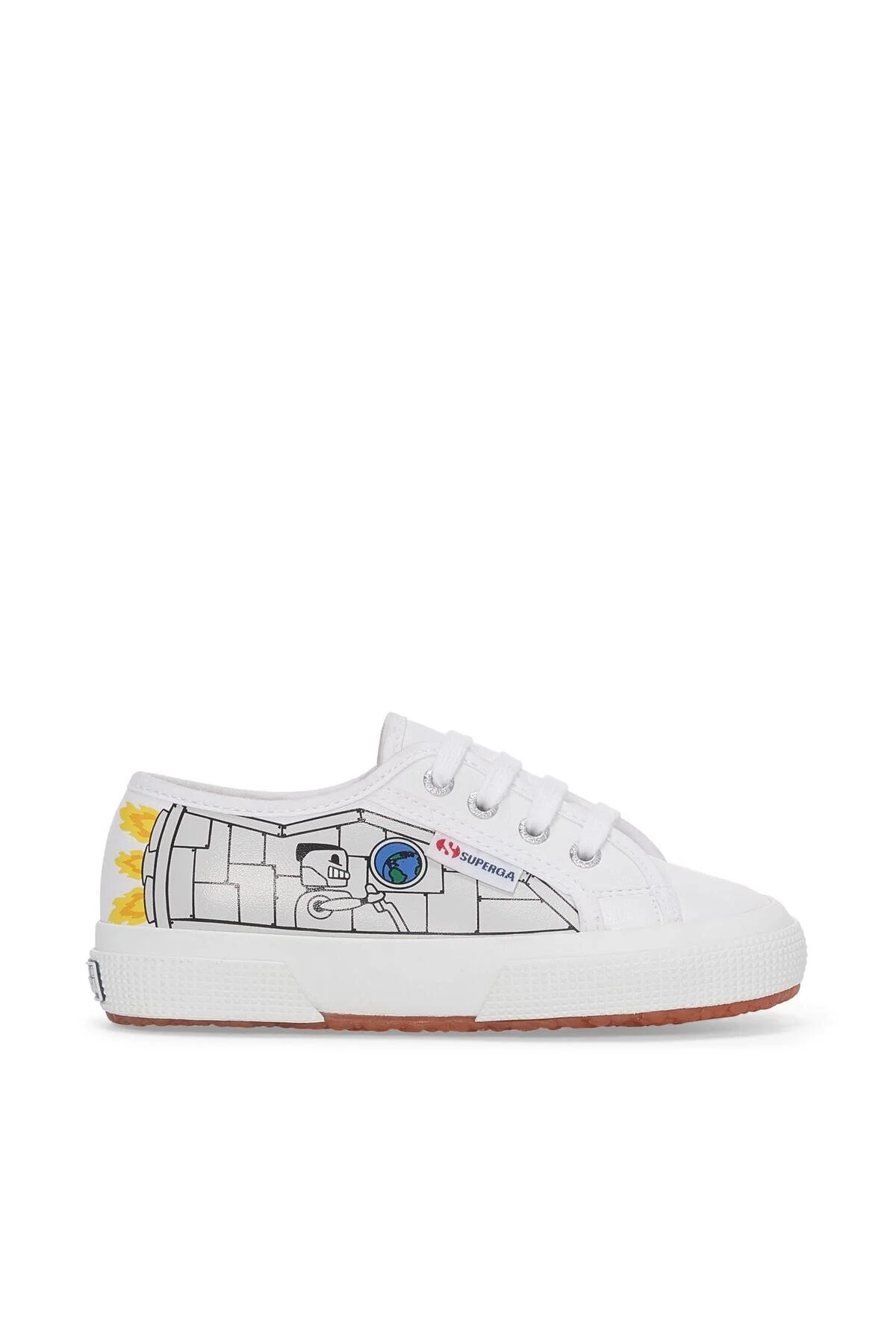 بوت پوتین دخترانه پسرانه یونیسکس 2750 چرمی FAUX CHILDRY UNISEX WHITE YALLY ورزشی بی پروا سوپرگا Superga