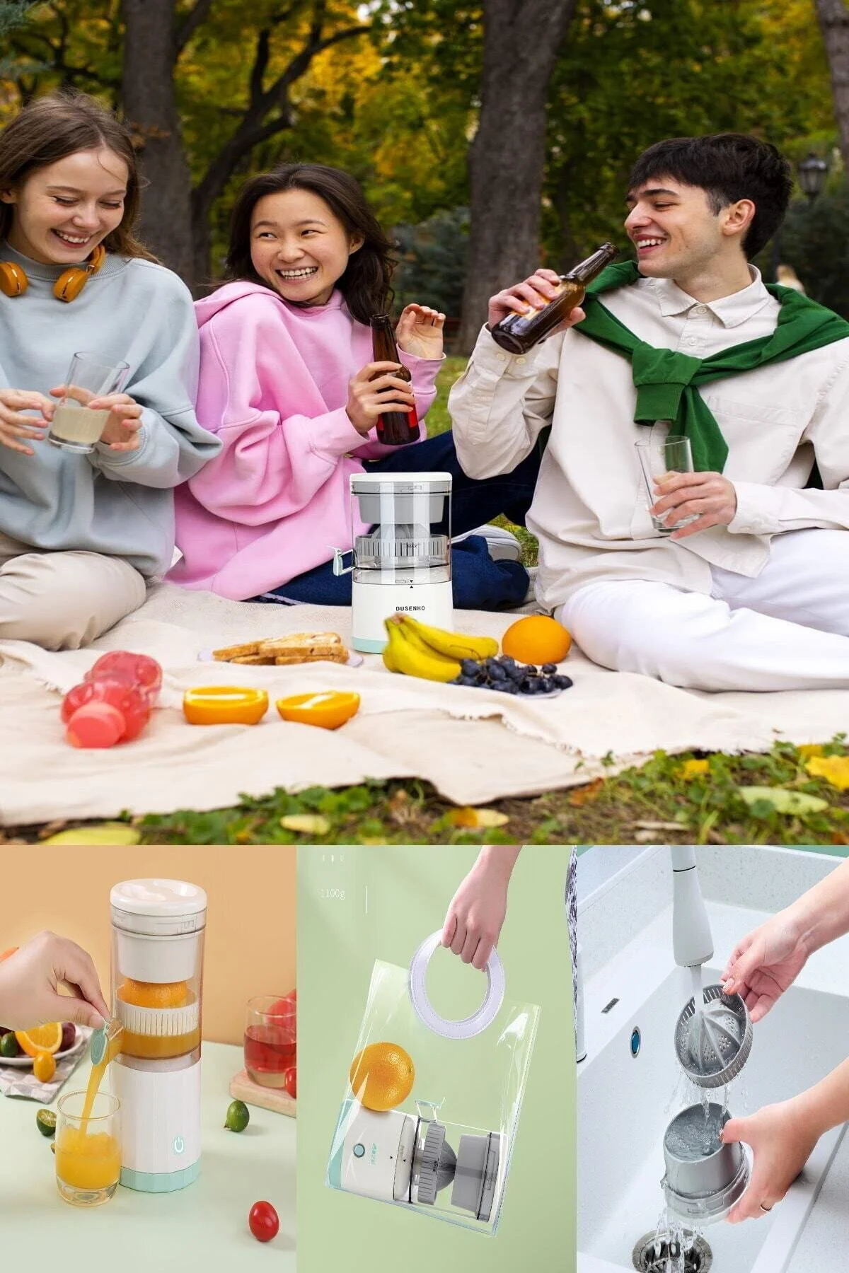 آب میوه و سبزی گیری دستگاه آبمیوه سبزیجات شارژی قابل حمل ایده آل برای پیک نیک کمپینگ مسافرت اورجینال Yu Su Tools