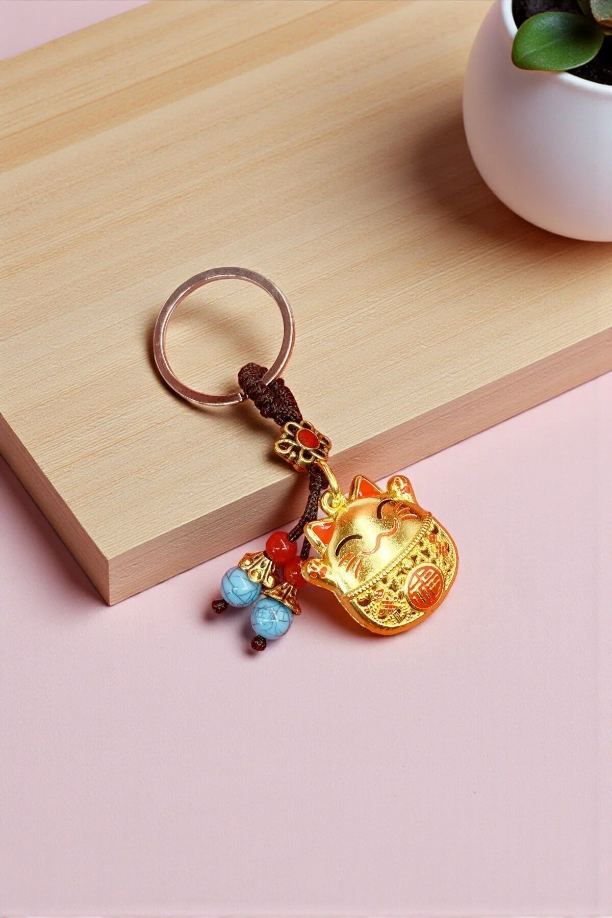 جلیقه کلید جاکلیدی فلزی گربه شانس و کامیابی فنگ شویی – بخت طلایی MANEKI NEKO HEDİYE FİKRİ