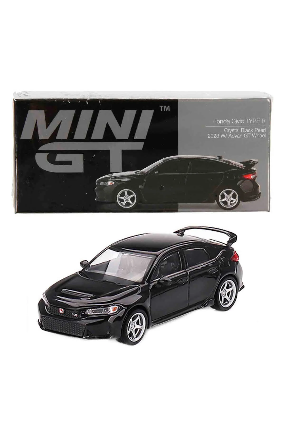 ماشین اسباب بازی 1:64 هوندا سیویک تایپ R کریستال سیاه مروارید 2023 مدل دیکست خودرو mini gt