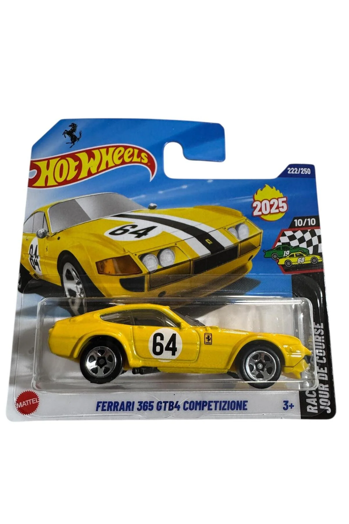 ماشین اسباب بازی FERRARI 365 GTB4 COMPETIZIONE زرد JBC19 از ترکیه HOT WHEELS