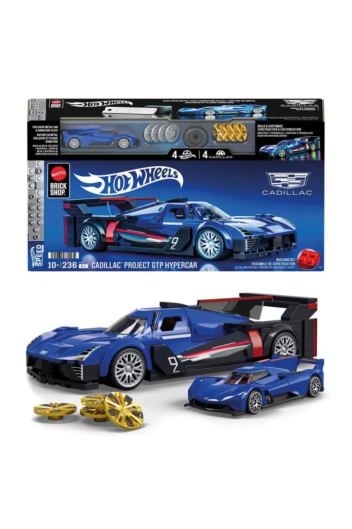 خودروی کنترل از راه دور 2 PCS MATTEL BRICK SHOP SPEED SERIES CADILLAC PROJECT GTP HYPERCAR ترکیه HOT WHEELS