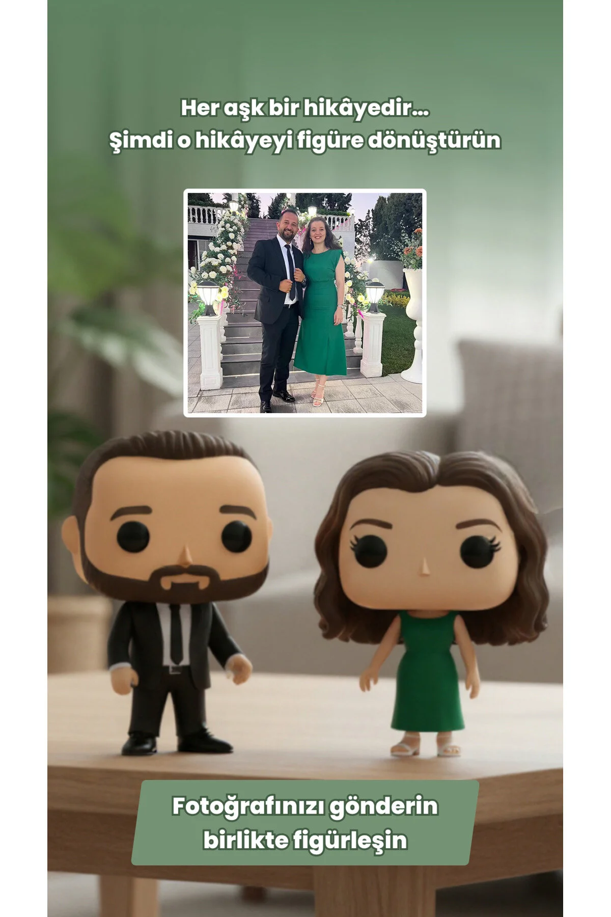 فیگور شخصیسازی شده زوج – هدیه ویژه پرمعنا به سبک سه بعدی FUNKO پاپ ساخته از عکس ترکیه VER SİPARİŞİ SEVİLİYORSUN