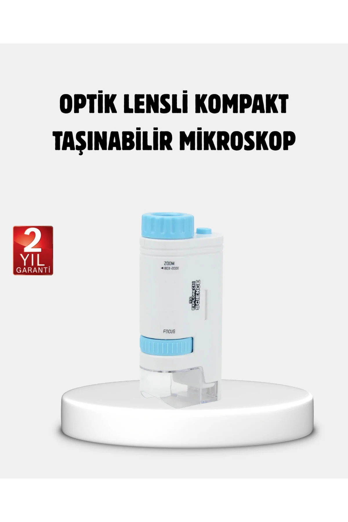 اسباب بازی های پشمی میکروسکوپ آموزشی قابل حمل 80X–200X با نور LED و ضد ضربه Genel Markalar
