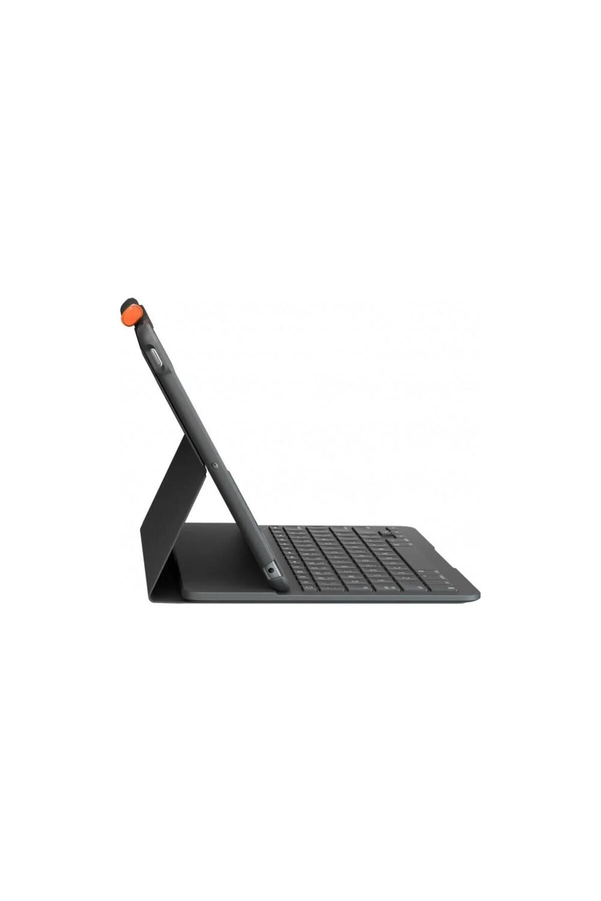 کاور تبلت قاب باریک فولیو با صفحه کلید سازگار IPAD 10.2 اینچی نسل هفتم و هشتم خاکستری logitech