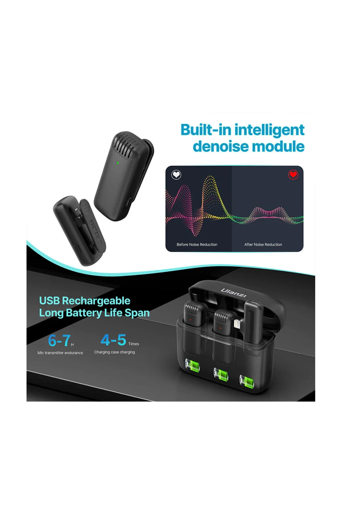 میکروفون و لوازم جانبی بی سیم دو برگردان J12 TYPE C ulanzi