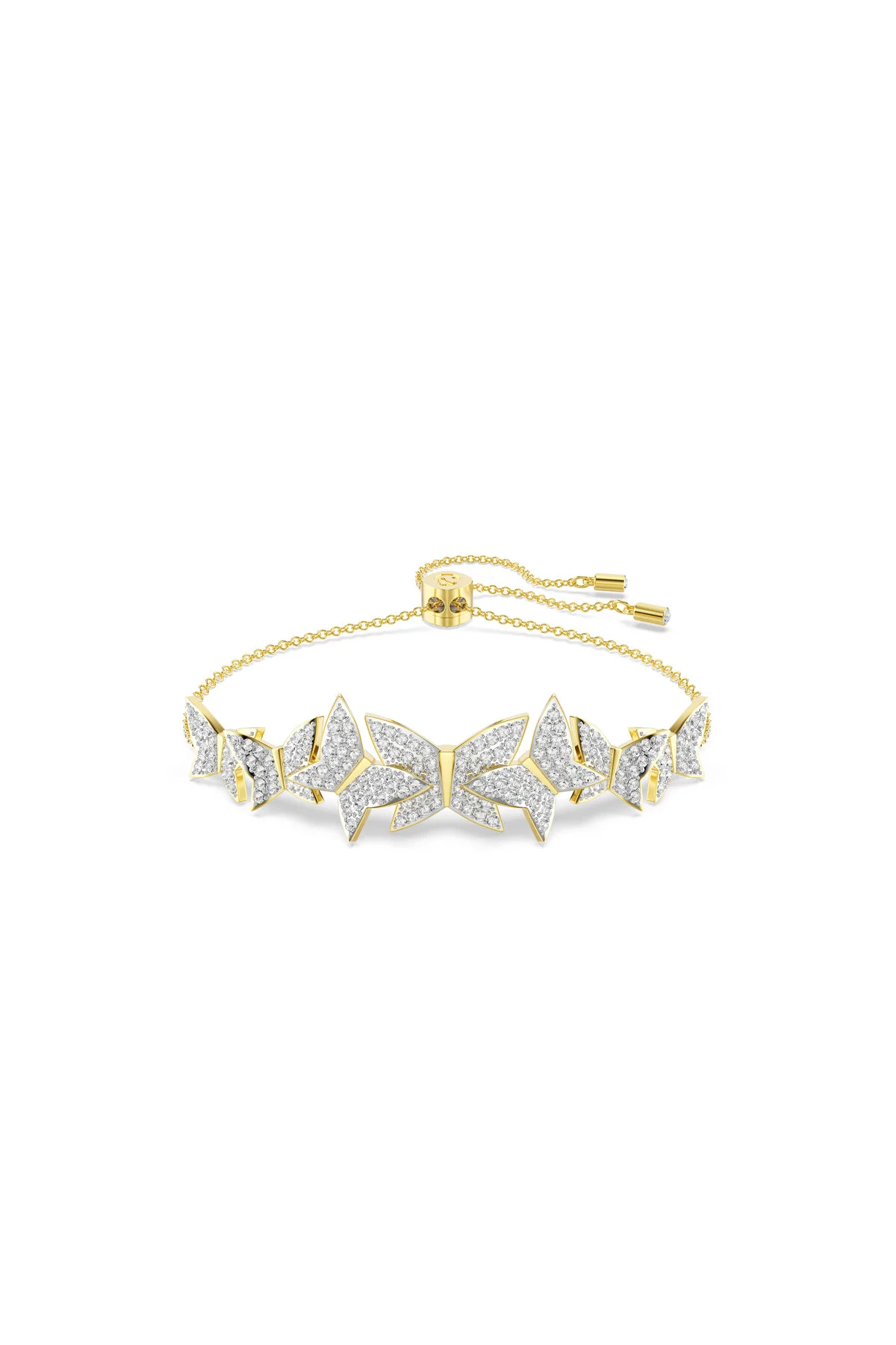 دستبند کریستال IDYLLIA LILIA پروانه سفید روکش طلا Swarovski