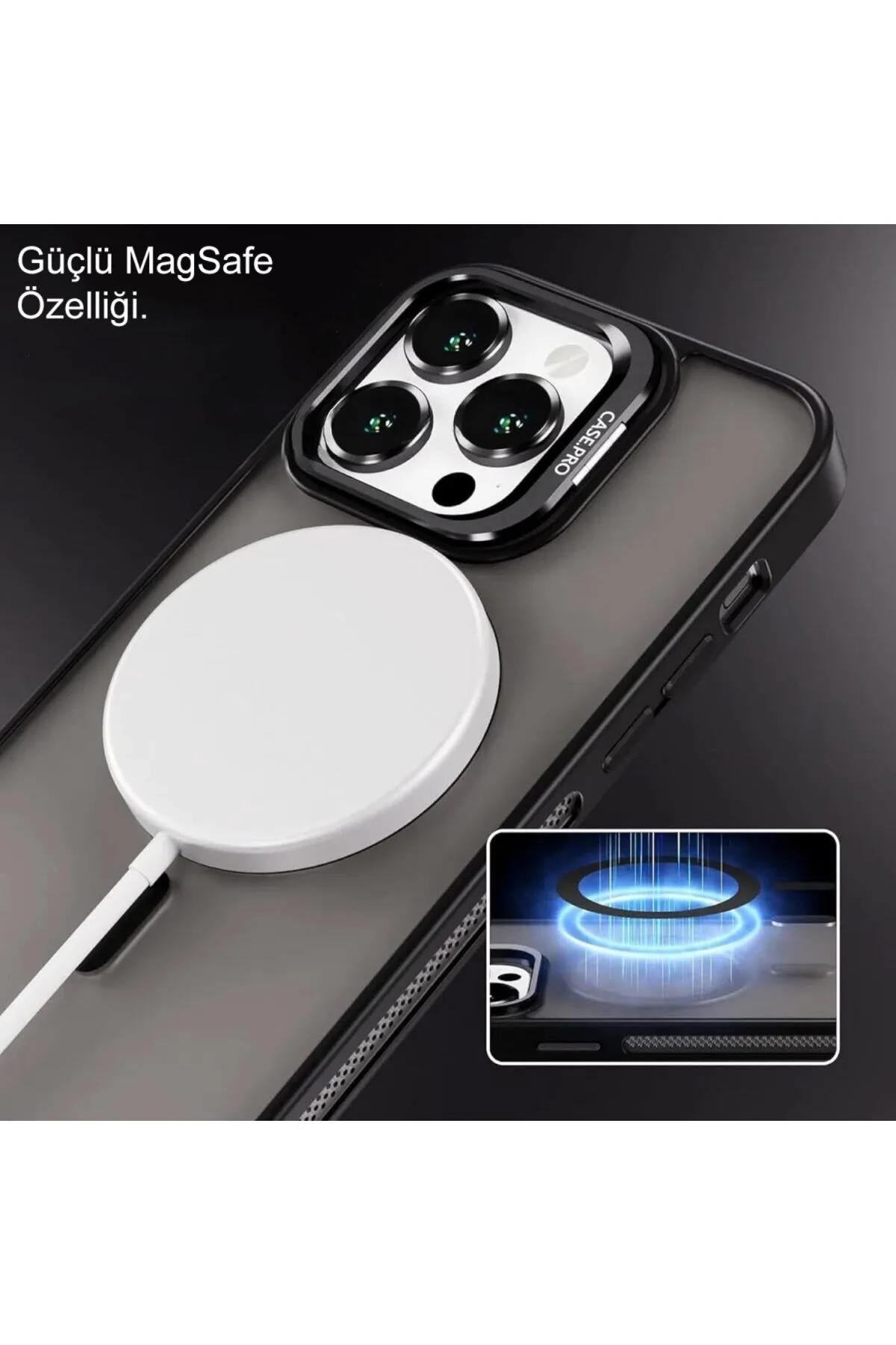 کاور و قاب پایه آیفون 17 پرو مکس اپل با هدیه لنز محافظ دوربین ویژگی شارژ بی‌سیم CaseWorld