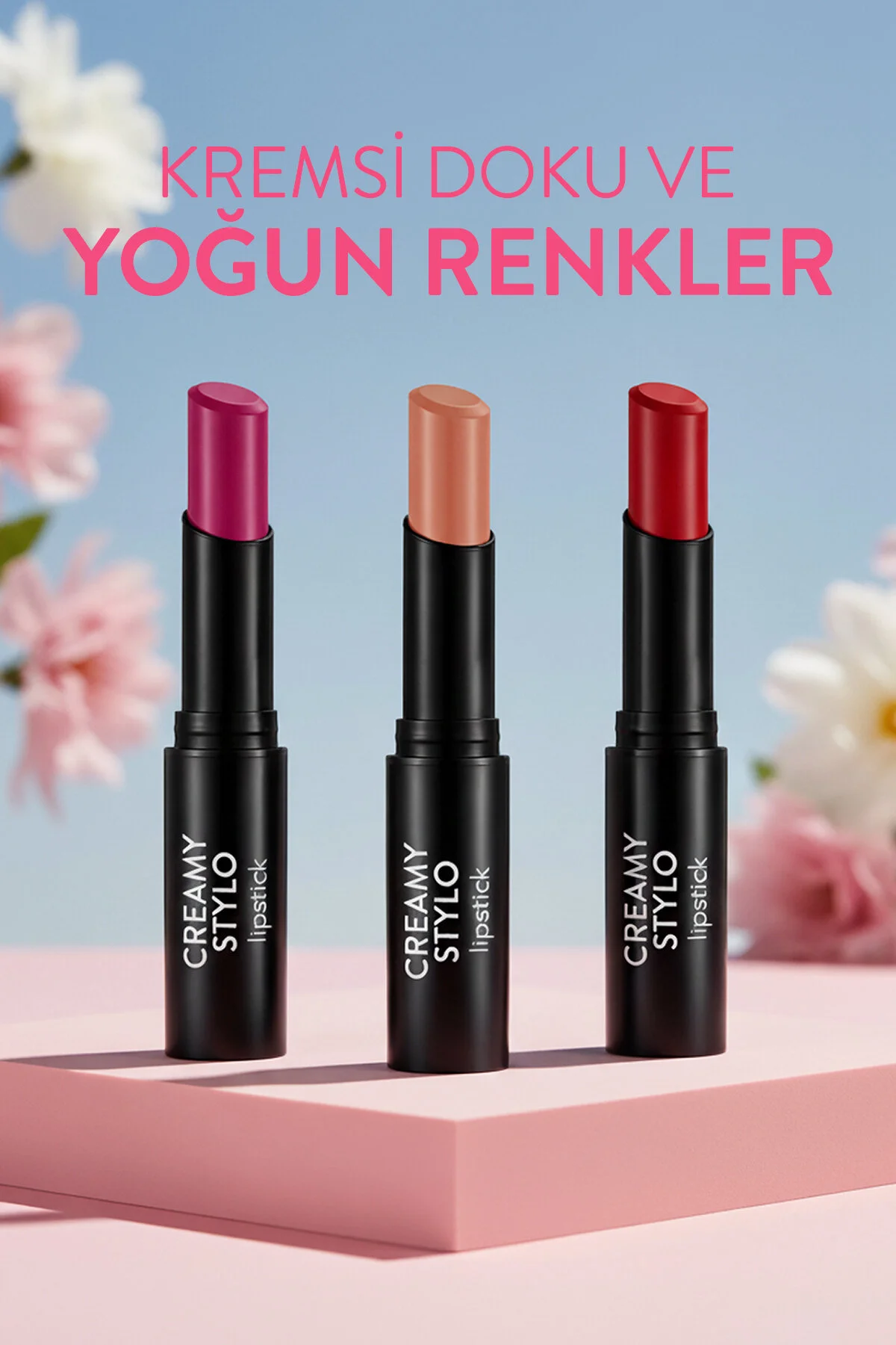 Flormar رژ لب نیمه روشن استیک رژ لب کرمی قرمز 008