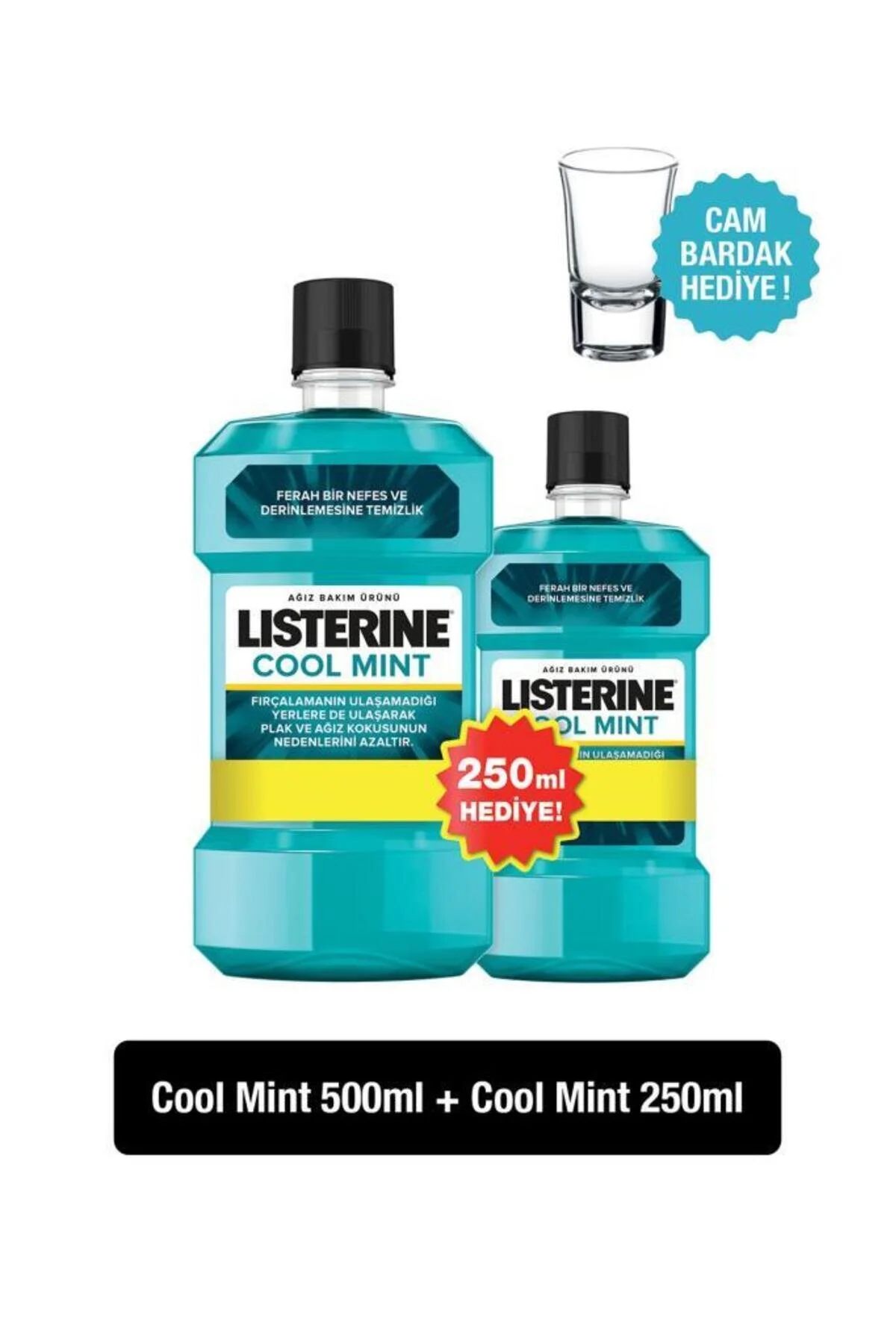 دهان شویه COOL MINT ORAL CARE WATER 500+250 ML اورجینال Listerine