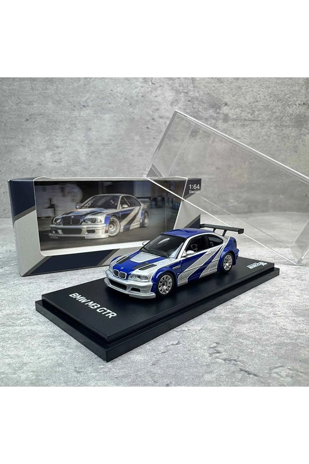 ماشین اسباب بازی جعبه AR تقریبا واقعی BMW E46 M3 GTR NEED FOR SPEED ​​DIECAST MODEL 1:64 از ترکیه HOT WHEELS