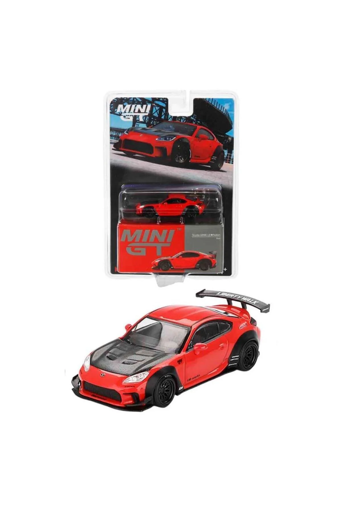 مدل خودرو ماشین BL 885 تویوتا GR86 LB ملت قرمز 1 64 اورجینال mini gt