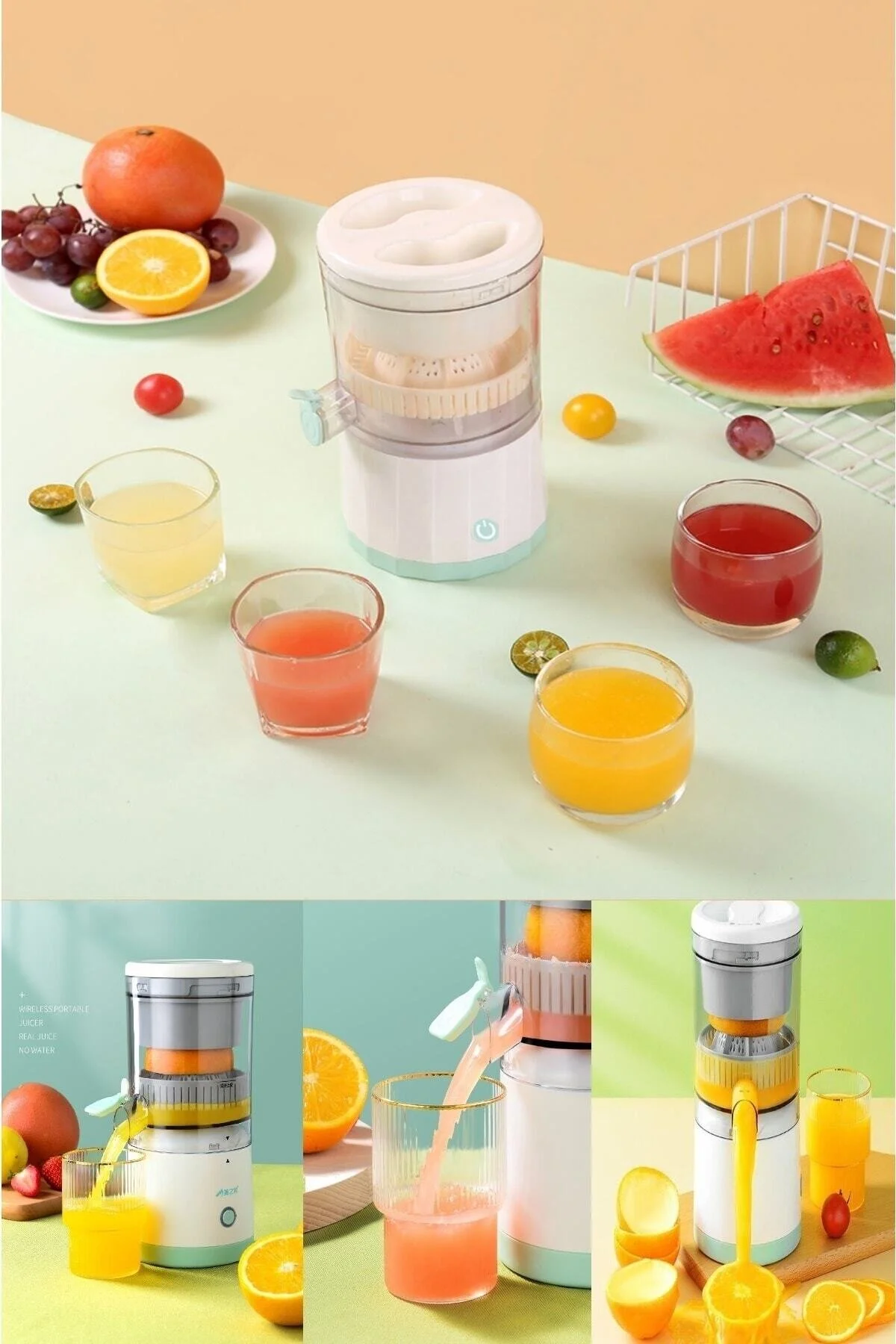 آب میوه و سبزی گیری دستگاه آبمیوه سبزیجات شارژی قابل حمل ایده آل برای پیک نیک کمپینگ مسافرت اورجینال Yu Su Tools