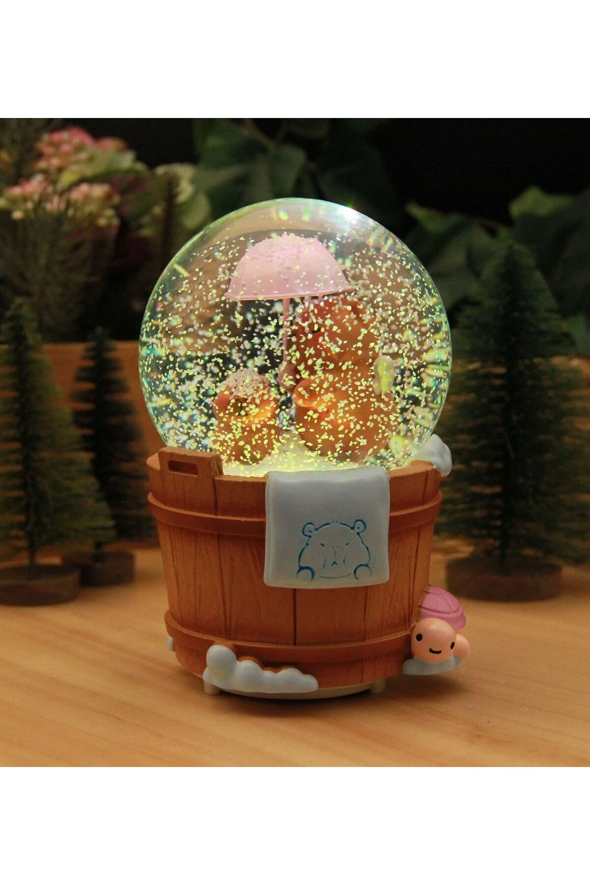گوی برفی CAPYBARA MEGA SIZE SNOW GLOBE با موتور چتر چراغ ها و موسیقی A از ترکیه HEDİYEBİZİZ