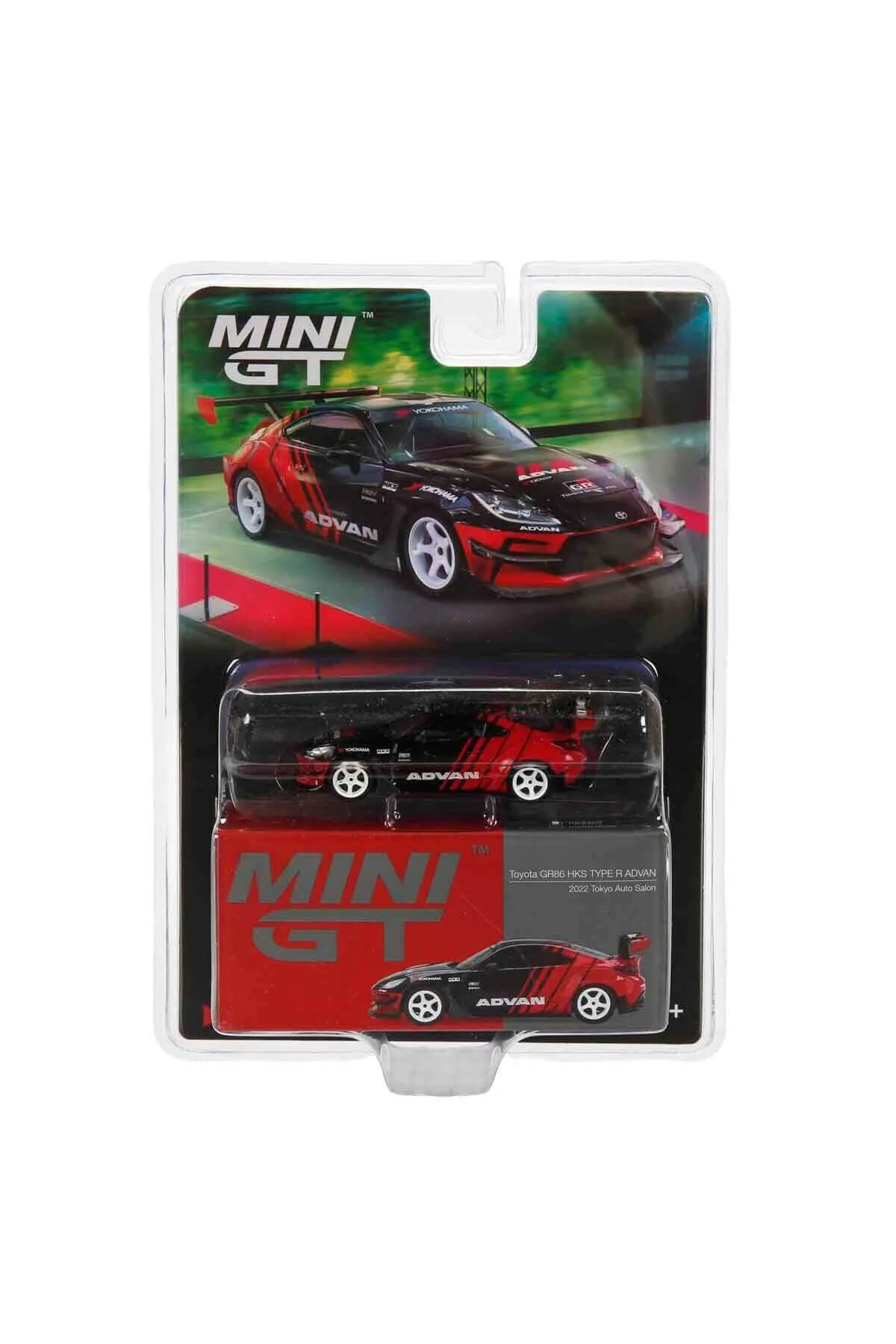 ماشین اسباب بازی 1:64 تویوتا GR86 HKS TYPE R ADVAN 2022 TOKYO AUTO SALON DIECAST CAR MODEL mini gt