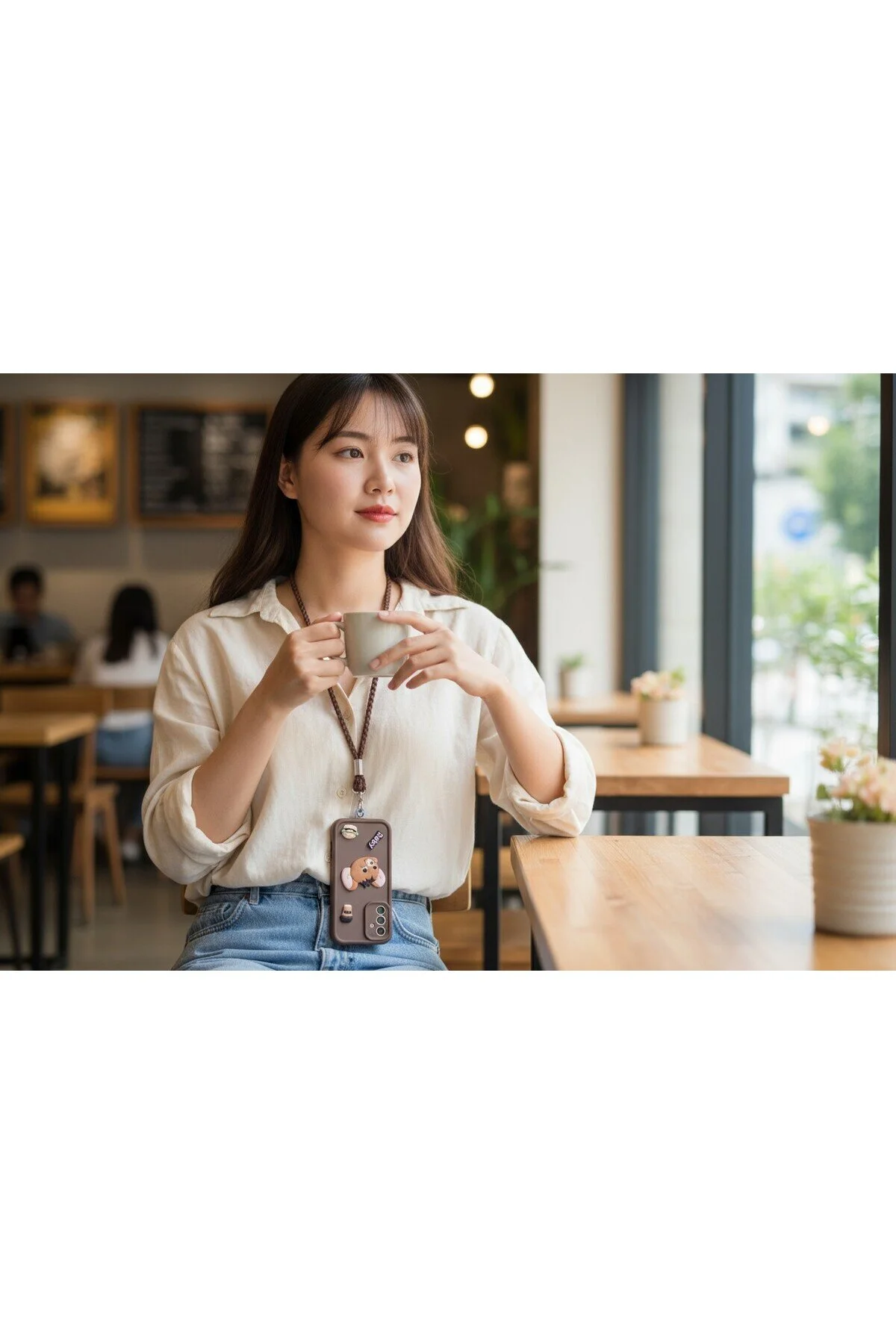 کاور و قاب بند یقه گوشی بافتنی قهوه ای سازگار با تمام ها My Strape