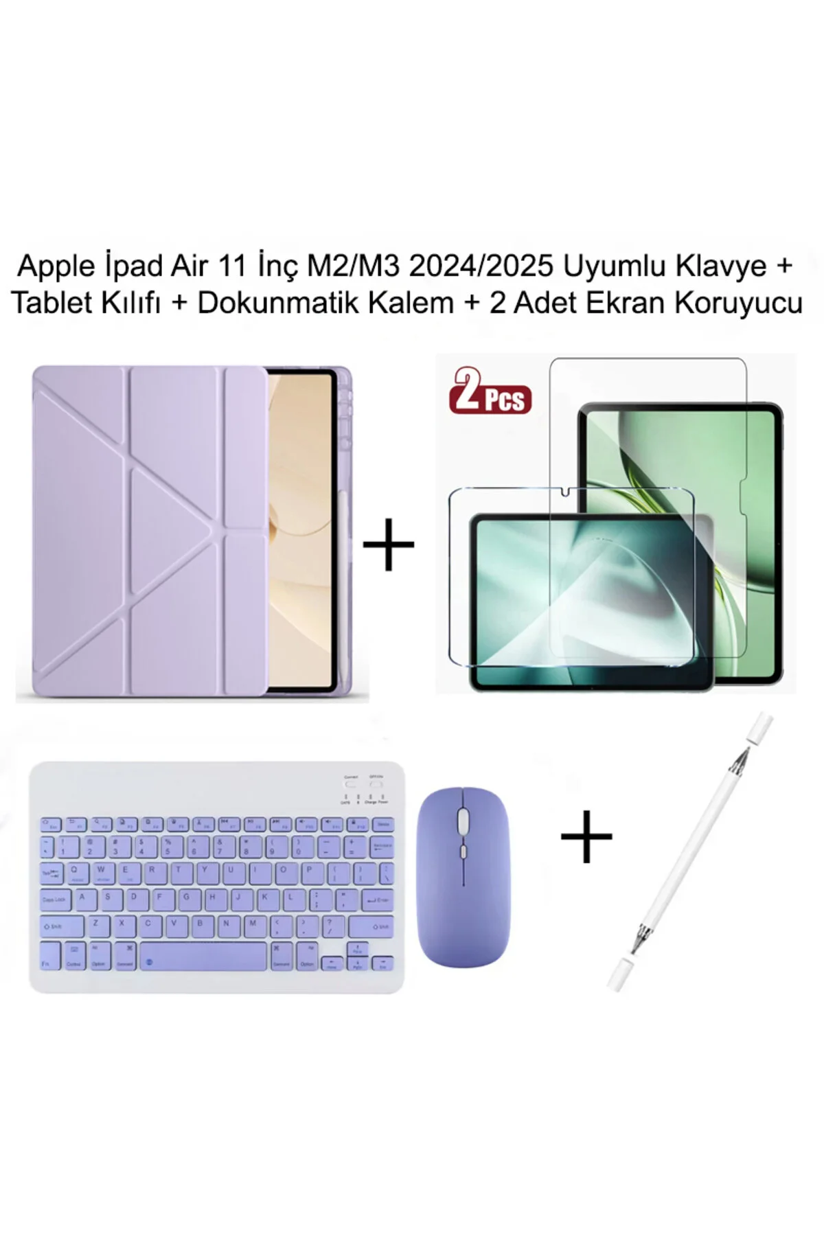 کاور تبلت کیف سازگار IPAD AIR 11 M2 M3 با پایه قلم لمسی صفحه کلید و ماوس Yesnıce