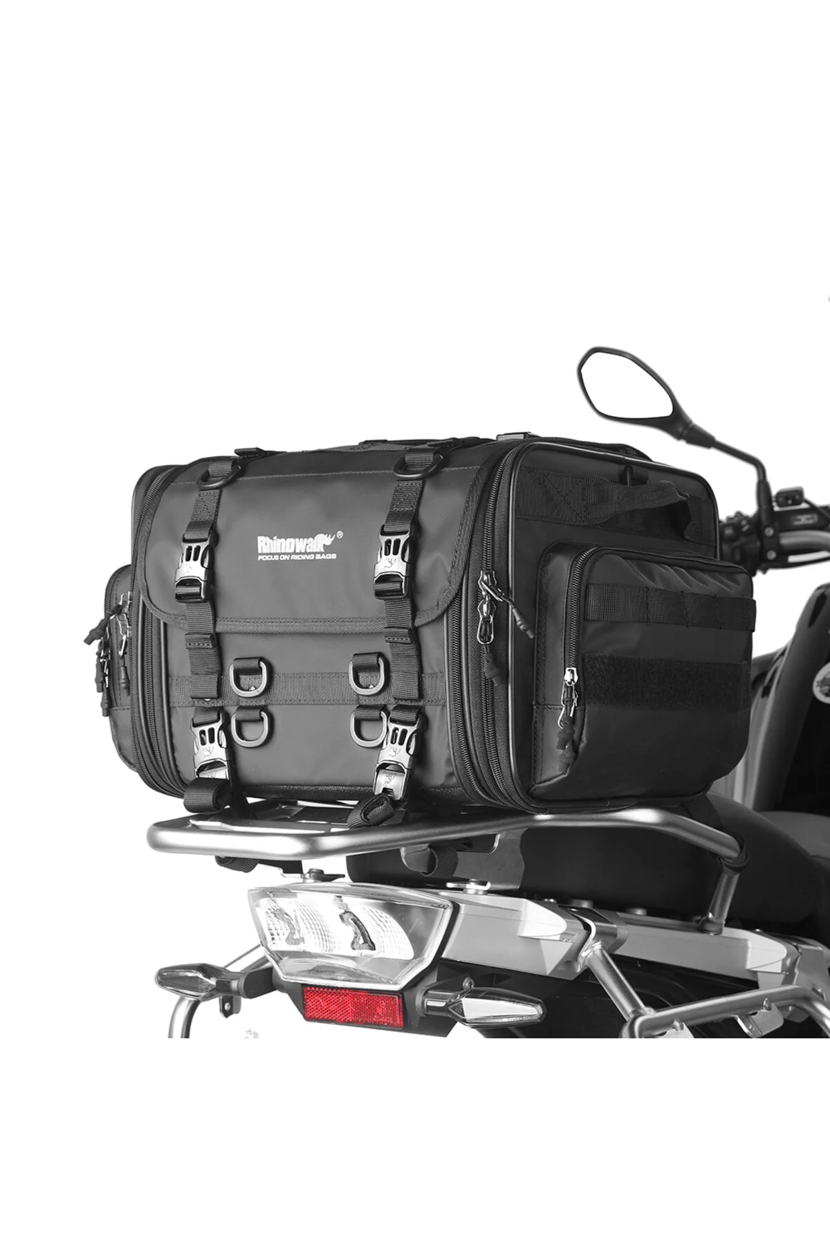 کیف موتورسیکلت کیسه دم موتور سیکلت ضد آب 60 80 لیتری قابل افزایش Rhinowalk