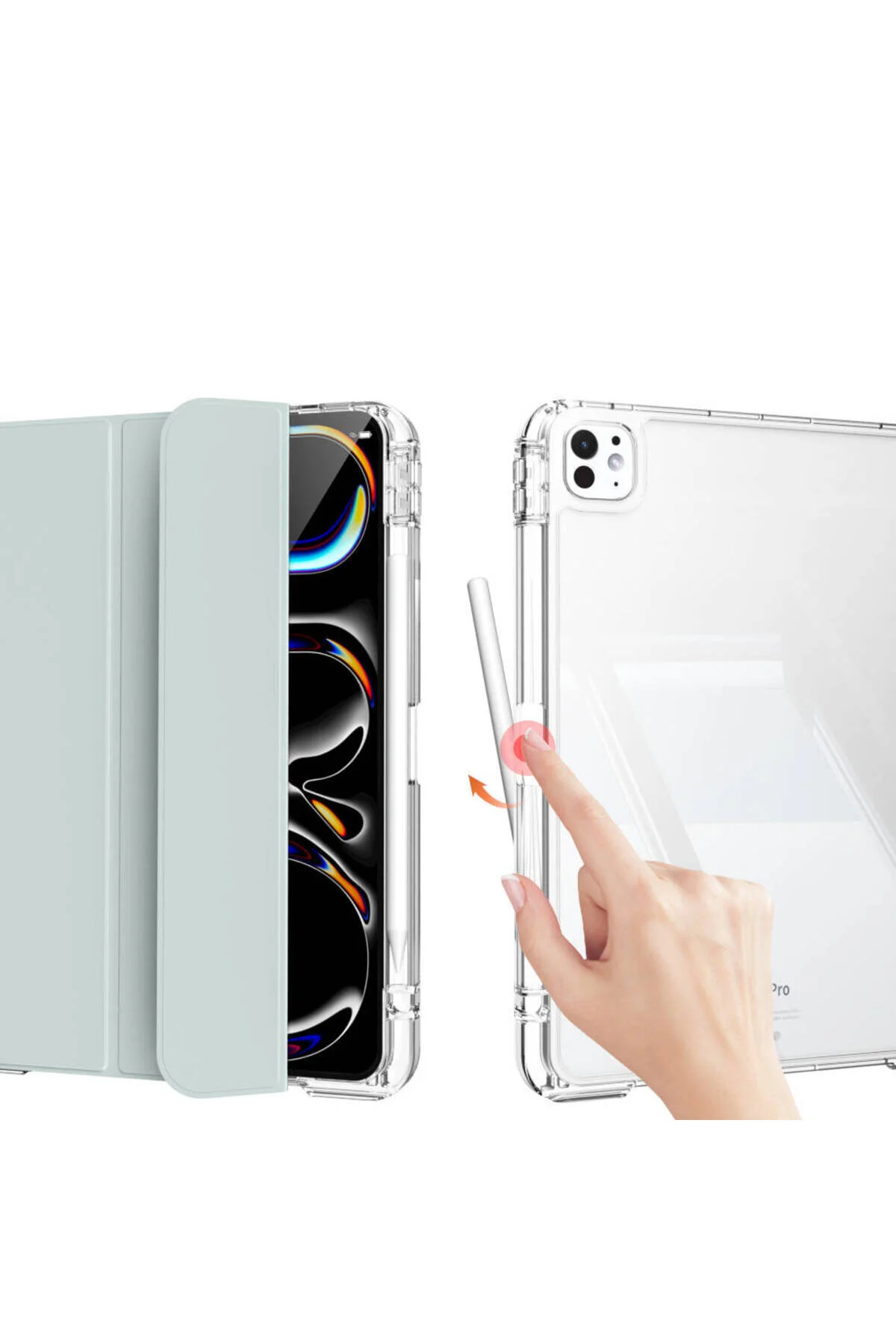 کاور تبلت کیف کشویی ZORE با کیسه هوای قابل جدا شدن مغناطیسی سازگار IPAD PRO 11 مشکی Alan Tech