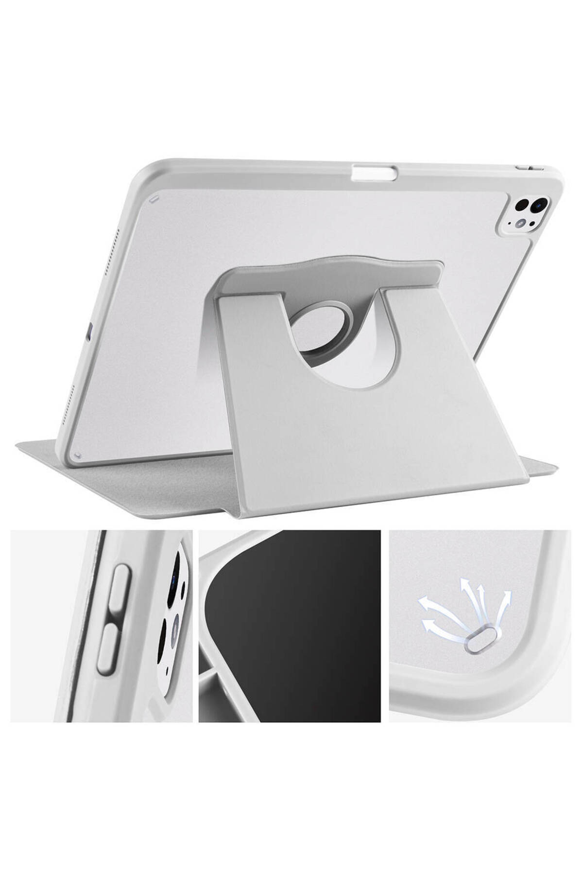 کاور تبلت قاب قلم حرارتی ZORE IPAD PRO 13 M5 CASE با پایه قابل چرخش سبز تیره MOBİLEFİX