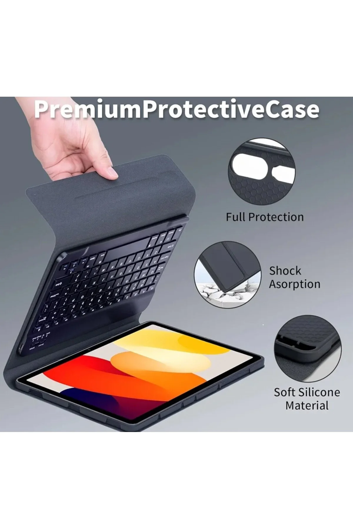 کیبورد قاب REDMI PAD SE 11 INCH 2025 2023 سازگار با بلوتوث ترکی Q نه تبلت Fogy