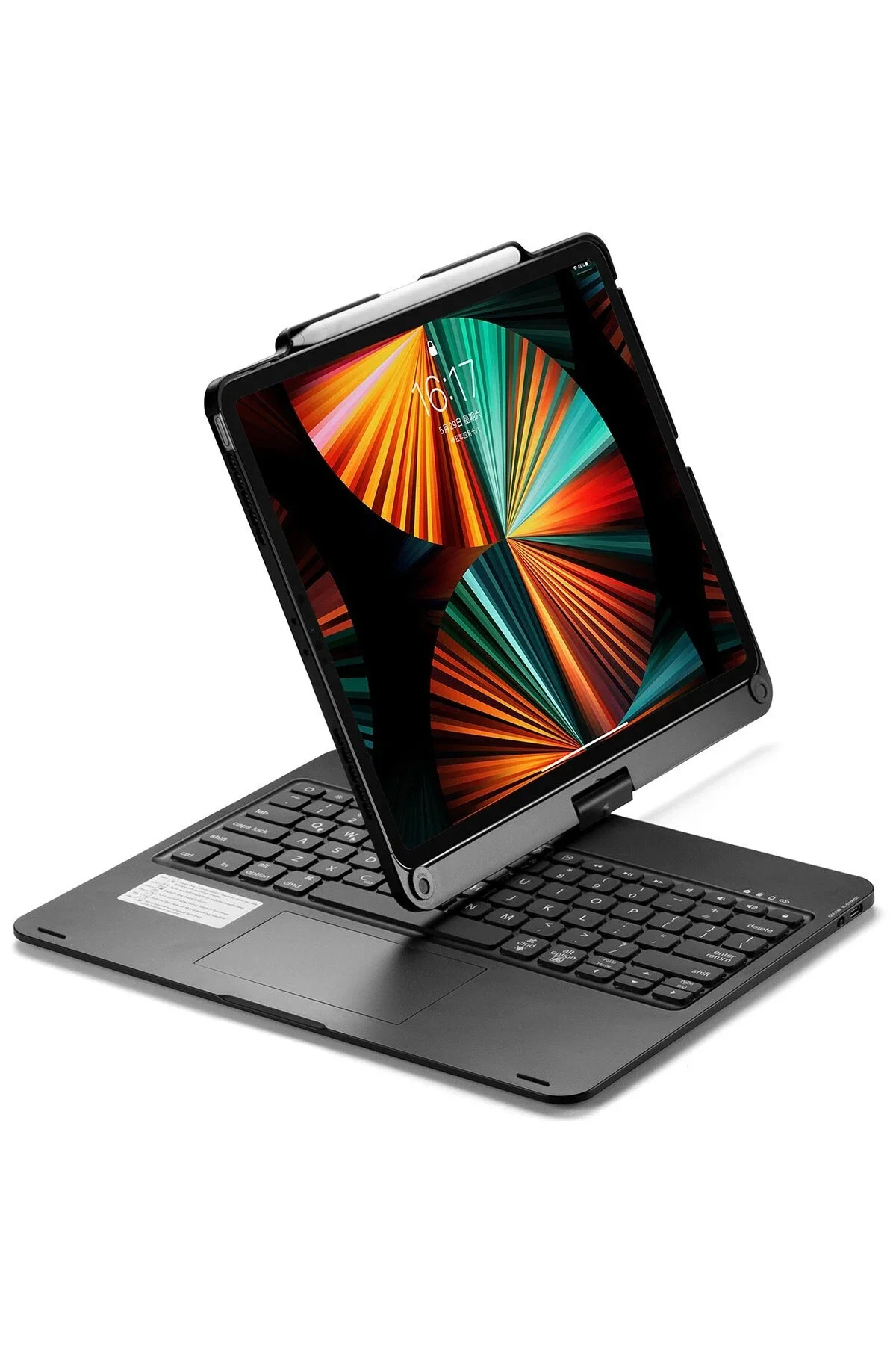 کاور تبلت IPAD PRO 12.9 کیف جادویی سازگار با کیبورد چرخشی مشکی NewFace
