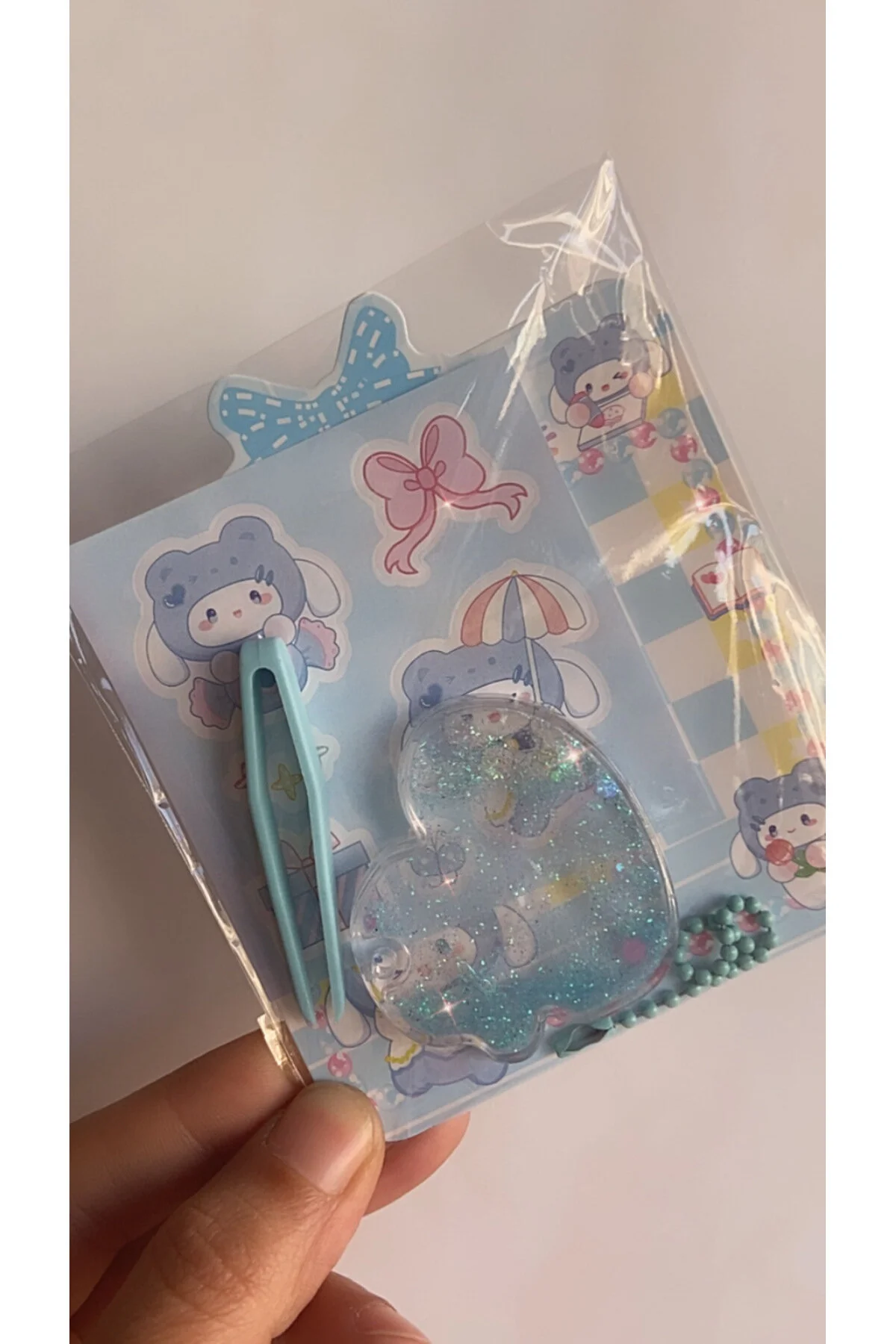 جلیقه کلید موچین برچسب جاکلیدی KAWAII CINNAMOROLL GLITTER SUCCULENT DIY GIFT ORNAMENT CHARM synshop