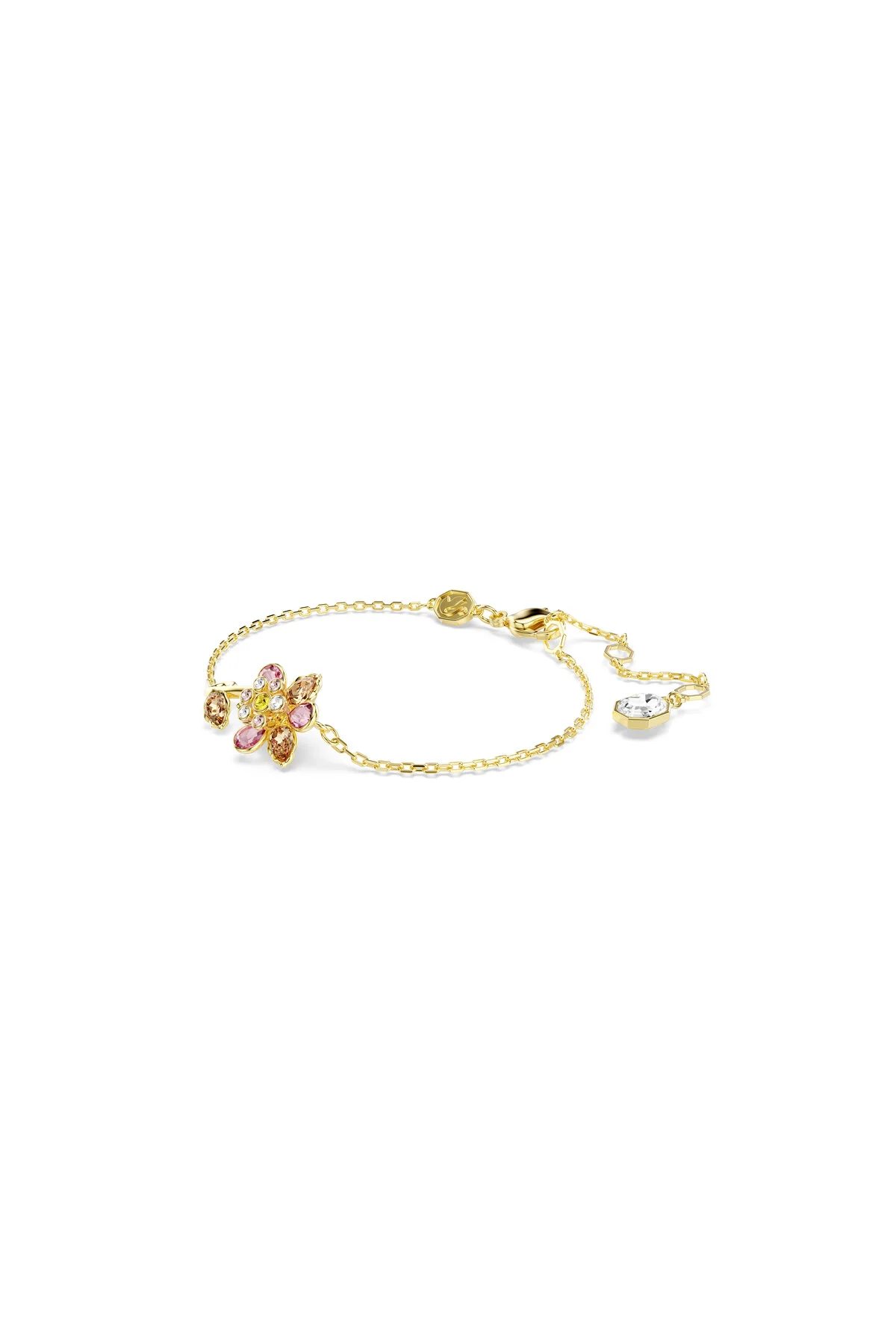 دستبند کریستال ایدیلیا برش های ترکیبی گل چند رنگ روکش طلا Swarovski