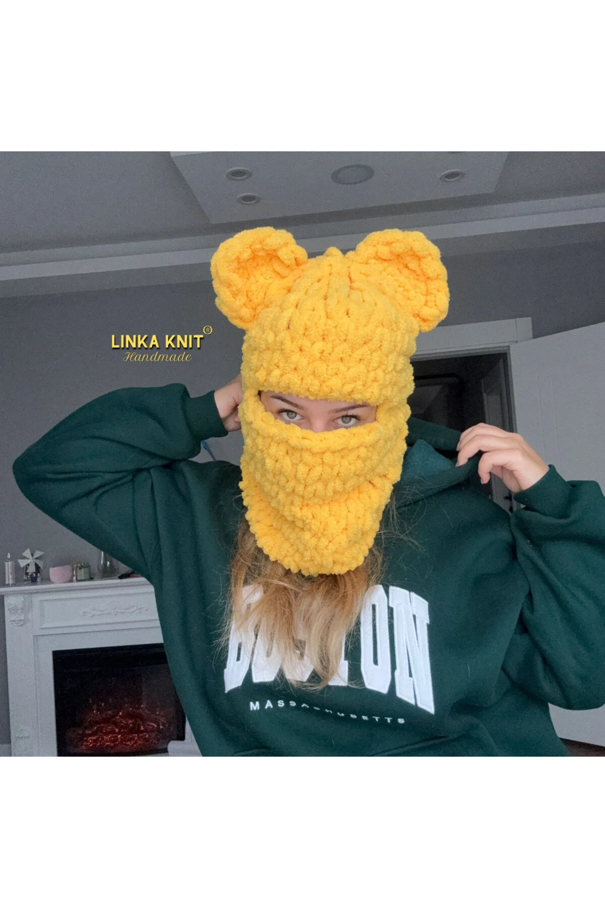 ماسک و بالاکلاوا BALACLAVA خرس دست ساز استفاده روزانه بدون کلاه بالاکلوا Linka Knit