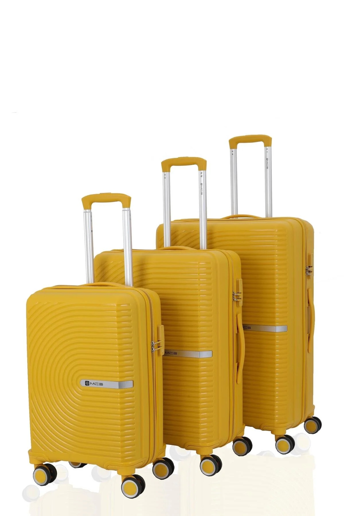 چمدان و ساک زرد مردانه زنانه ست سه گانه پلی پروپیلن V374 S21YY1000006 SET MÇS