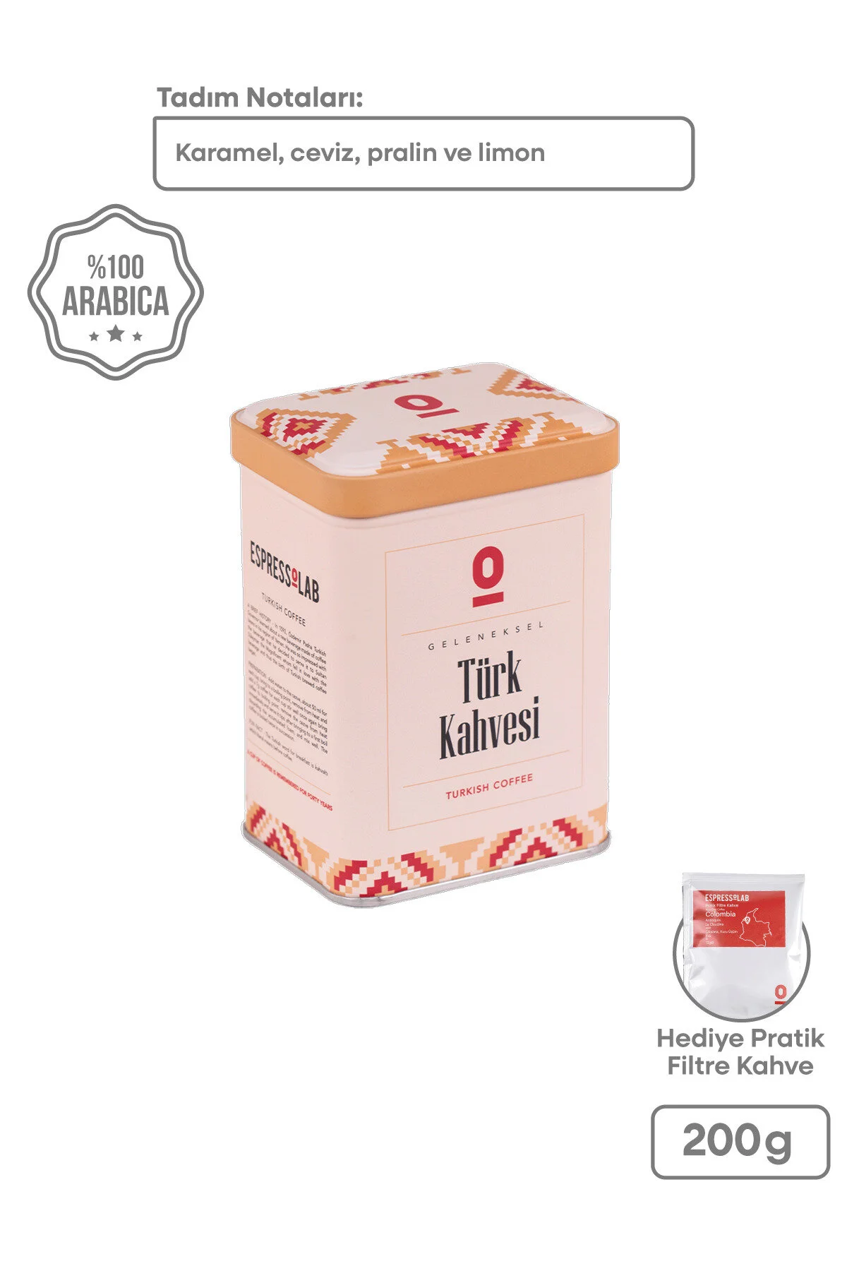 قهوه ترک 200 گرم ترکی تازه آسیاب شده 100% عربیکا اسپرسو لب Espressolab