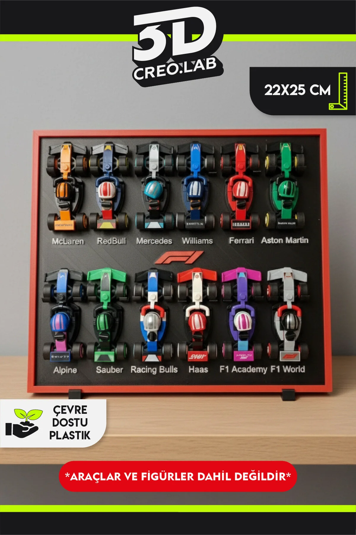 لگو و اسباب بازی های ساخت محور پایه نمایشگر 12 تکه مینی فیگور LEGO F1 از ترکیه 3Dcreo.lab