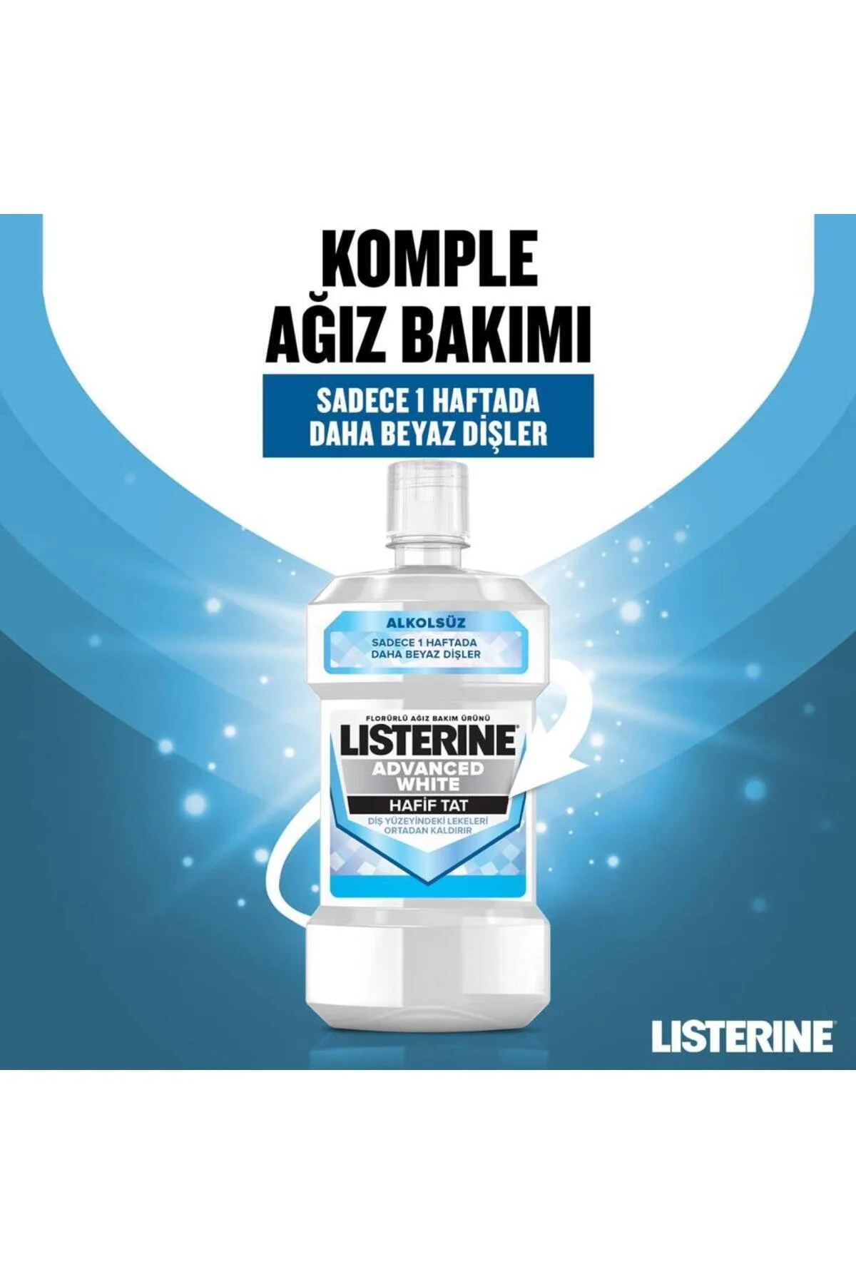 دهان شویه آب مراقبت از بدون الکل با طعم سفید پیشرفته 500 میلی لیتر X2 اورجینال Listerine