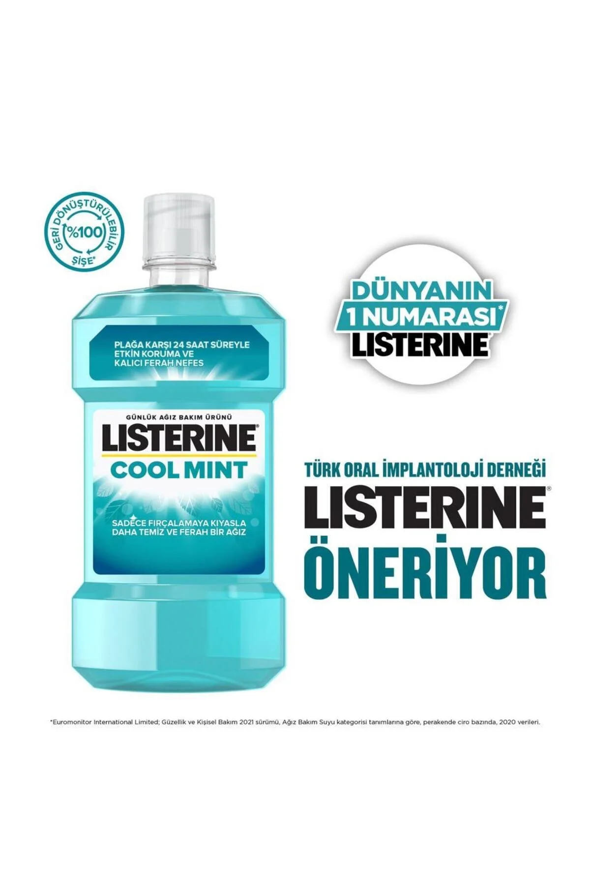 دهان شویه COOL MINT ORAL CARE WATER 500+250 ML اورجینال Listerine
